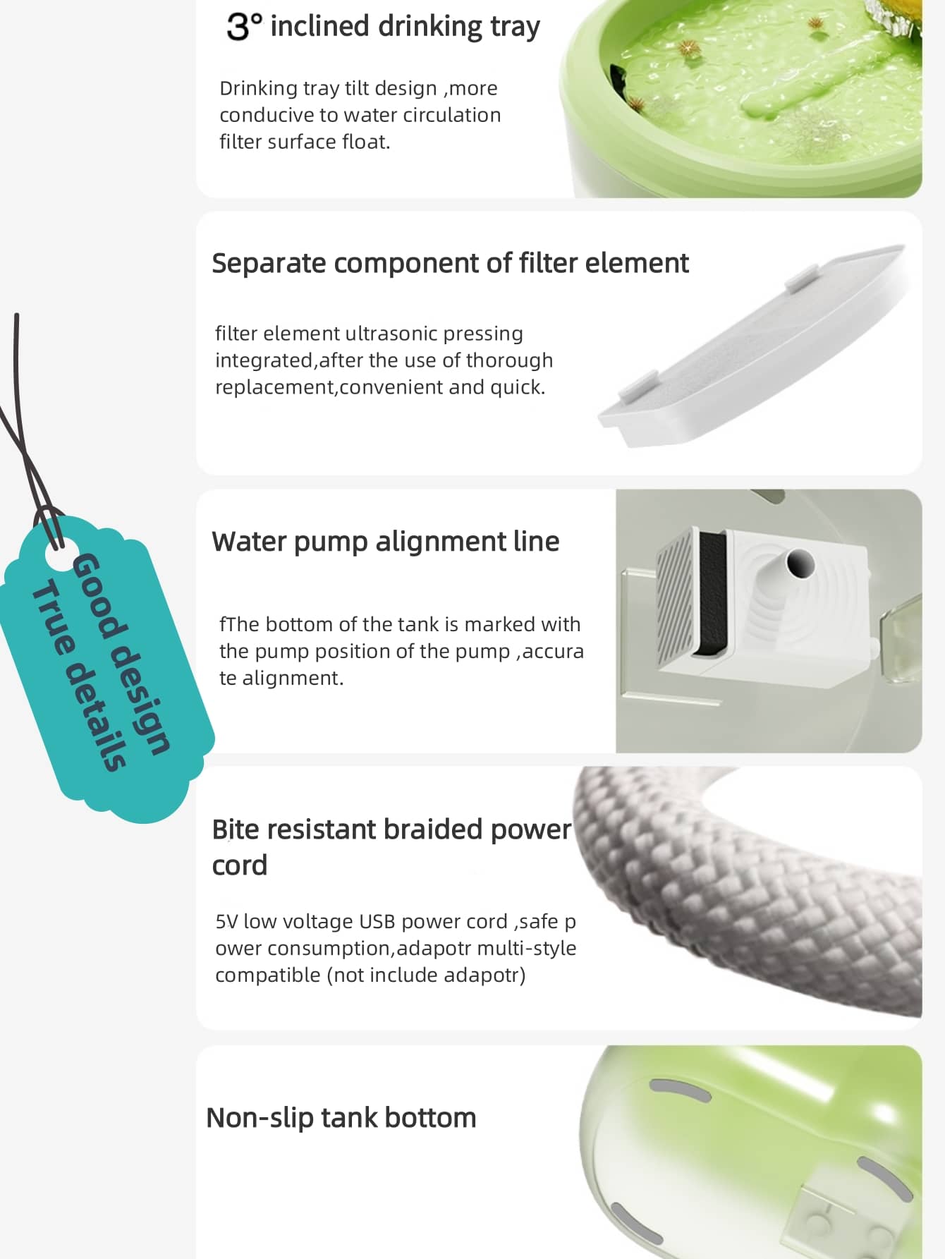 1pc 2 2l Pet Water Fountain With Automatic Circulation Filters For Small And Medium sized Dogs And Cats USB Powered adapter Not Included