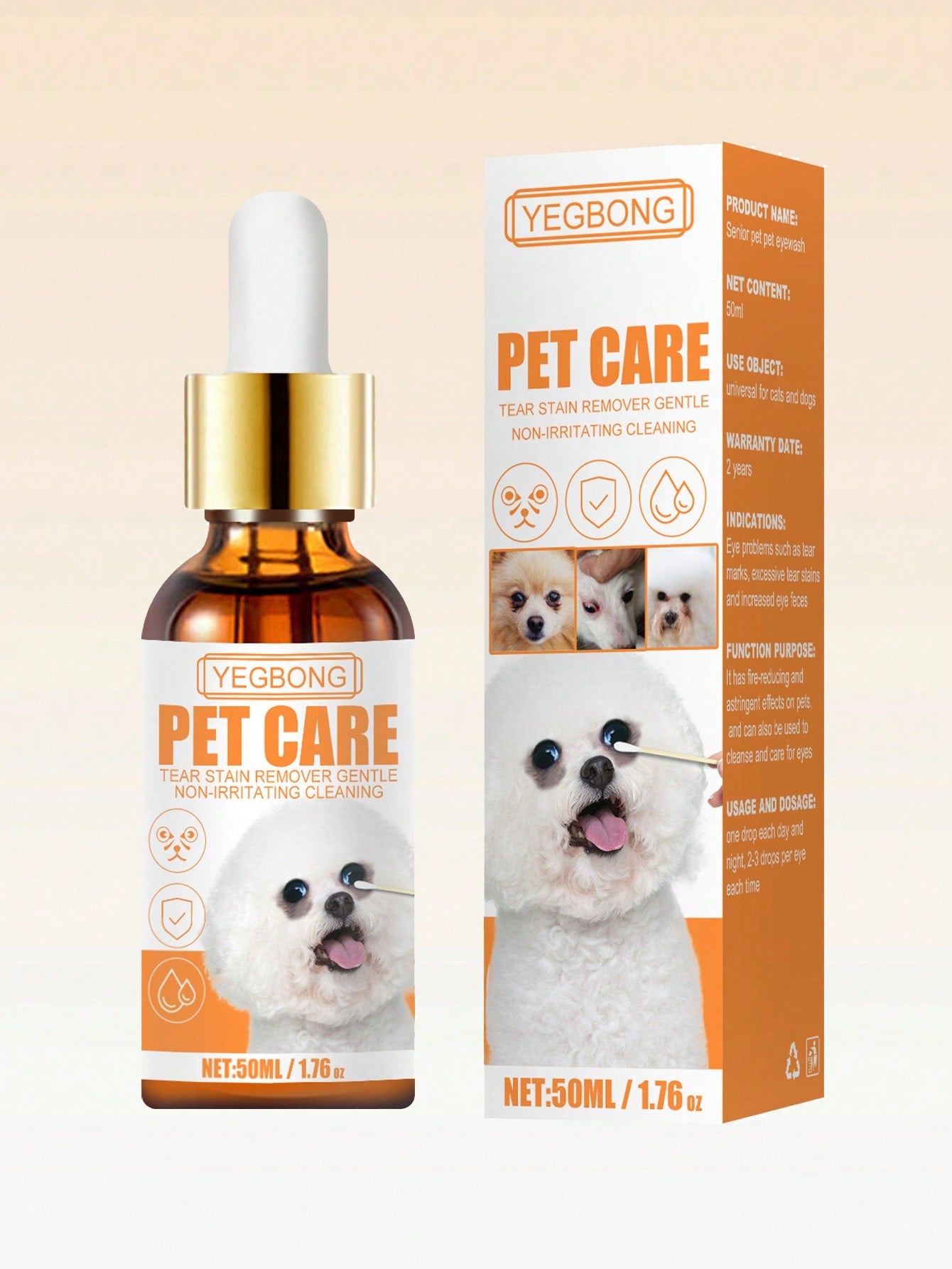 1pc Pet Eye Drops For Tear Stain Removal And Cleaning Suitable For Both Dogs And Cats
