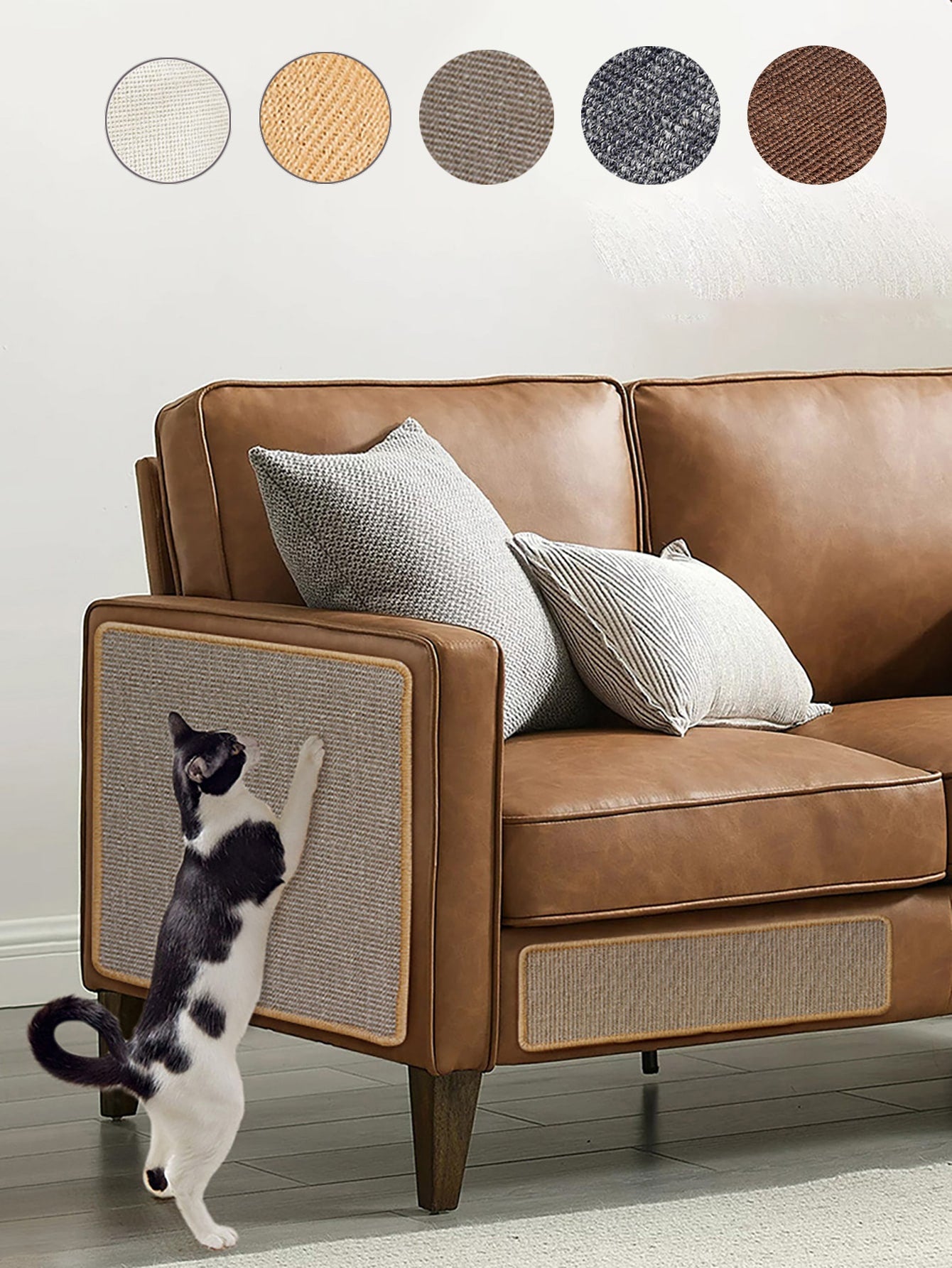 thumbnail image 2 of PartyKindom Sisal Wall Corner Scratching Post Cat Furniture Protector Sofa Corner Cat Scratcher 2 of 13