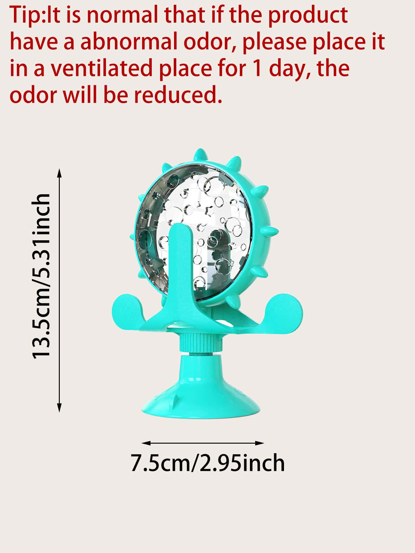 1pc Cat Toy Slow Feeder Interactive Rotating Disc With Bell And Windmill