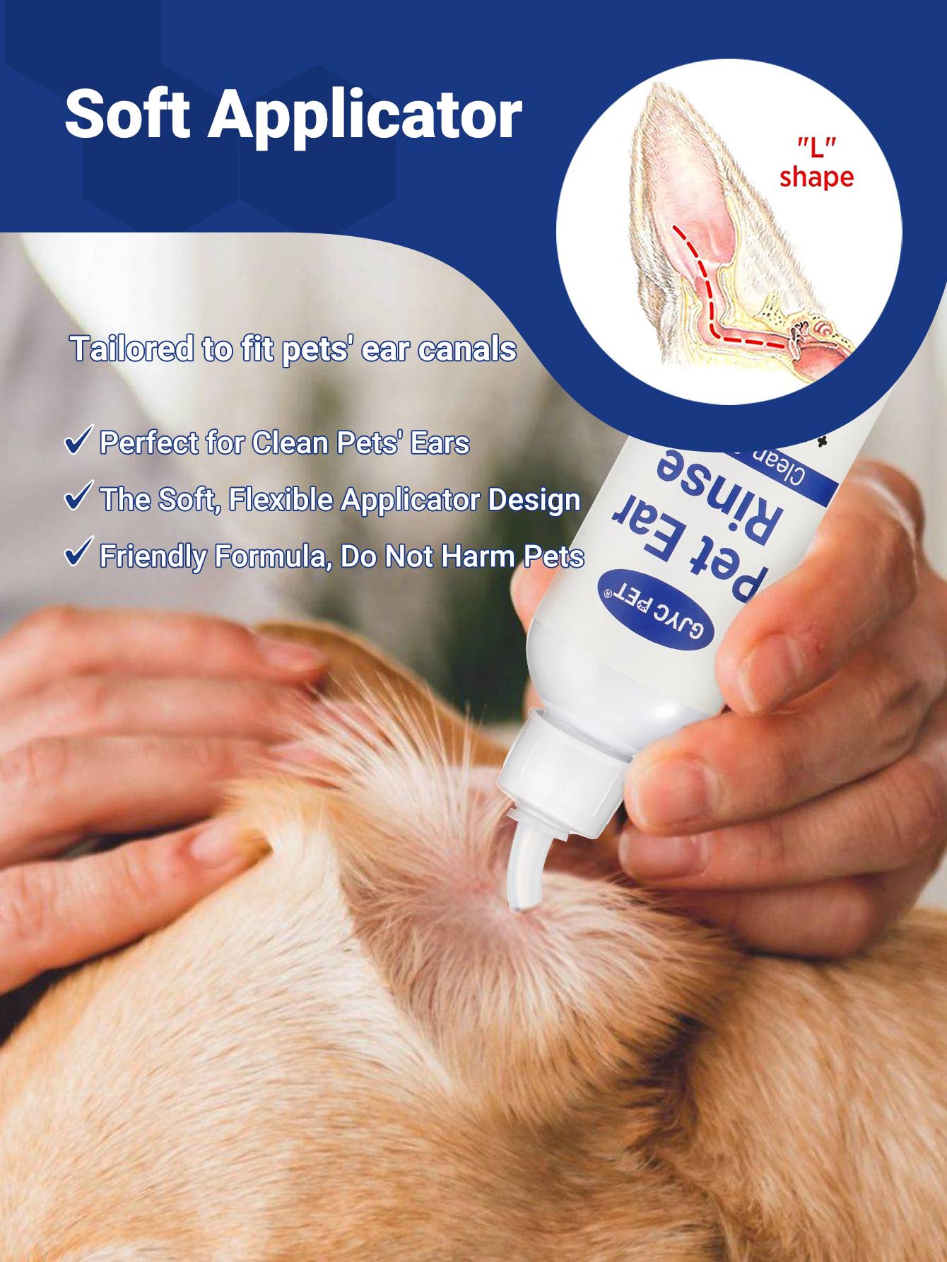 1 Bottle 4oz Pet Ear Drops, Gentle & Soothing, For Cleaning Ear Canal