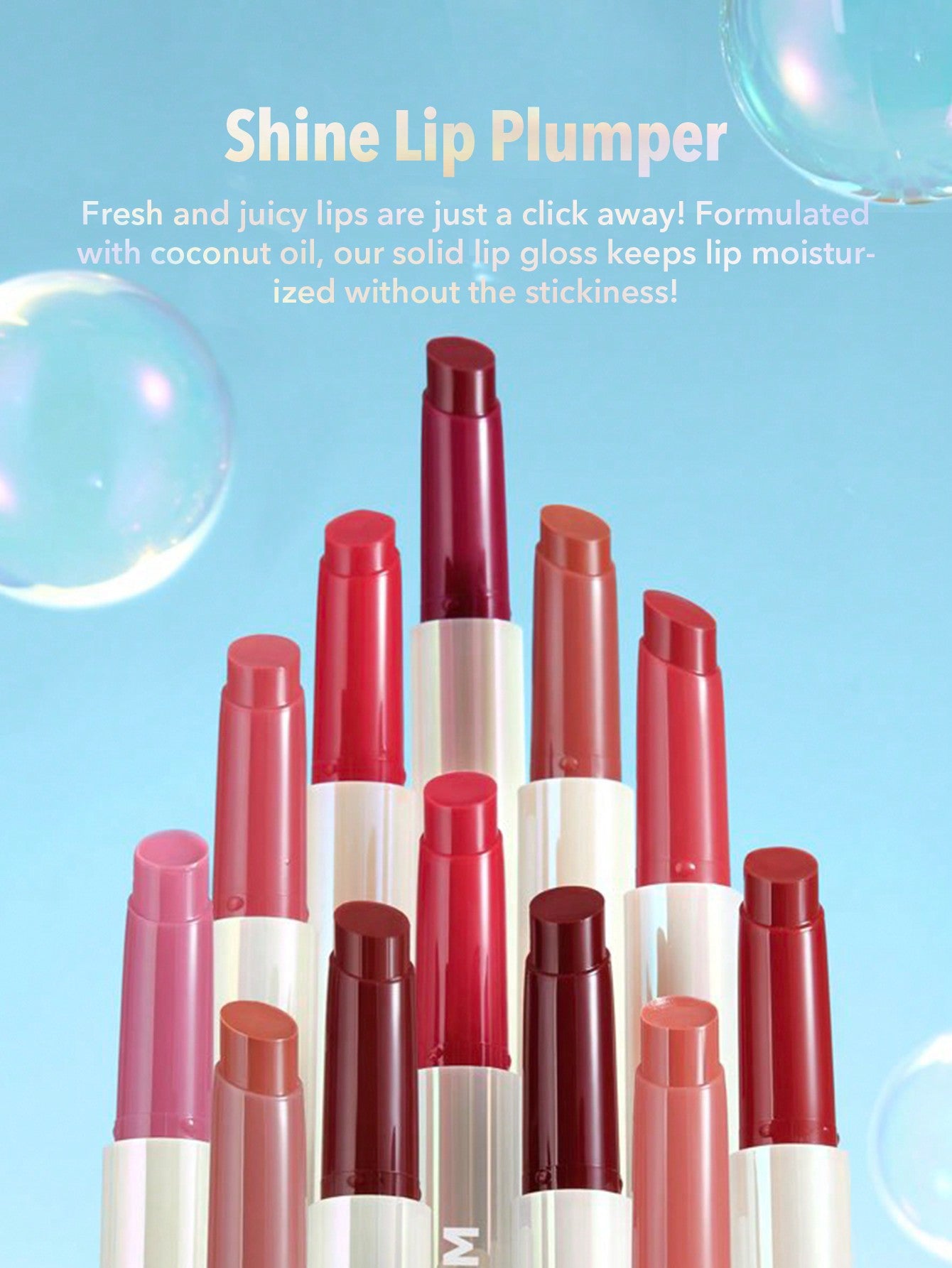 SHEGLAM Pout-Perfect Shine Lip Plumper-Mahogany Magic Moisturizing Plumping Solid Lip Gloss Non-Stick Nourishing Lip Plumping Serum Coconut Oil Lipstick Lip Cosmetics