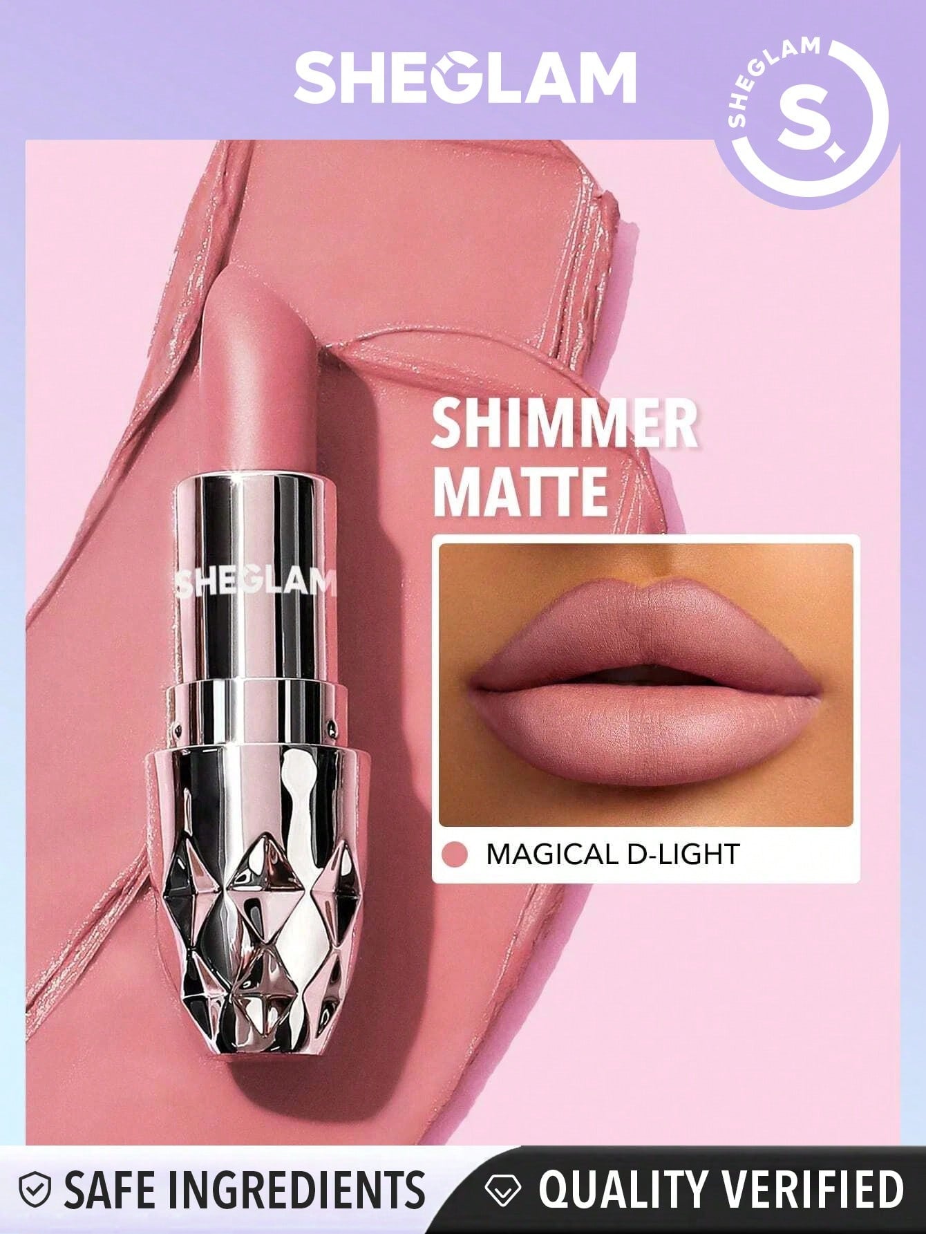 SHEGLAM Starlight Velvet Lipstick-Bold Berry 10 Colors Shimmer Matte Long Lasting Lipstick Nourishing Silky Smooth Lipstick