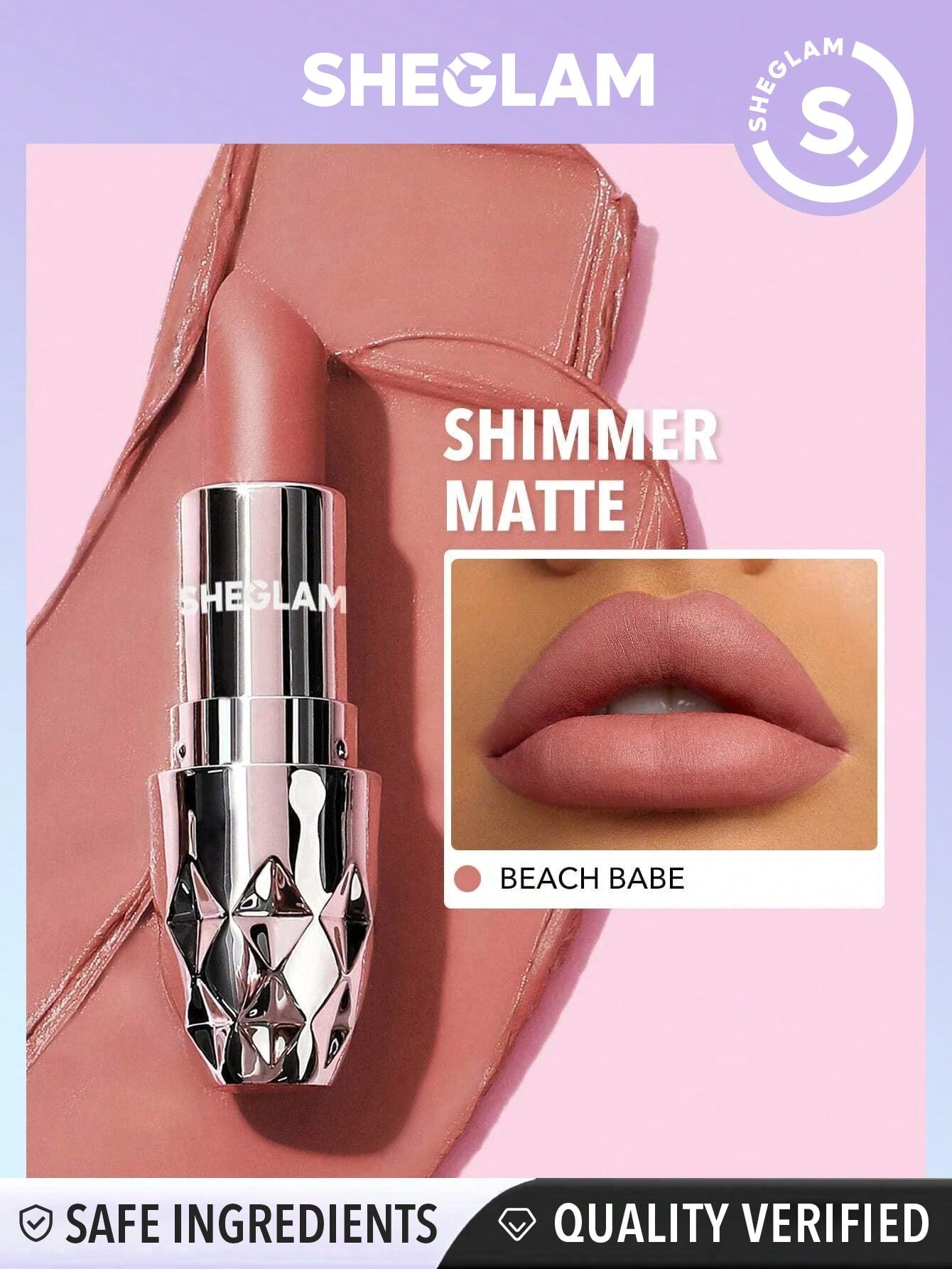 SHEGLAM Starlight Velvet Lipstick-Bold Berry 10 Colors Shimmer Matte Long Lasting Lipstick Nourishing Silky Smooth Lipstick
