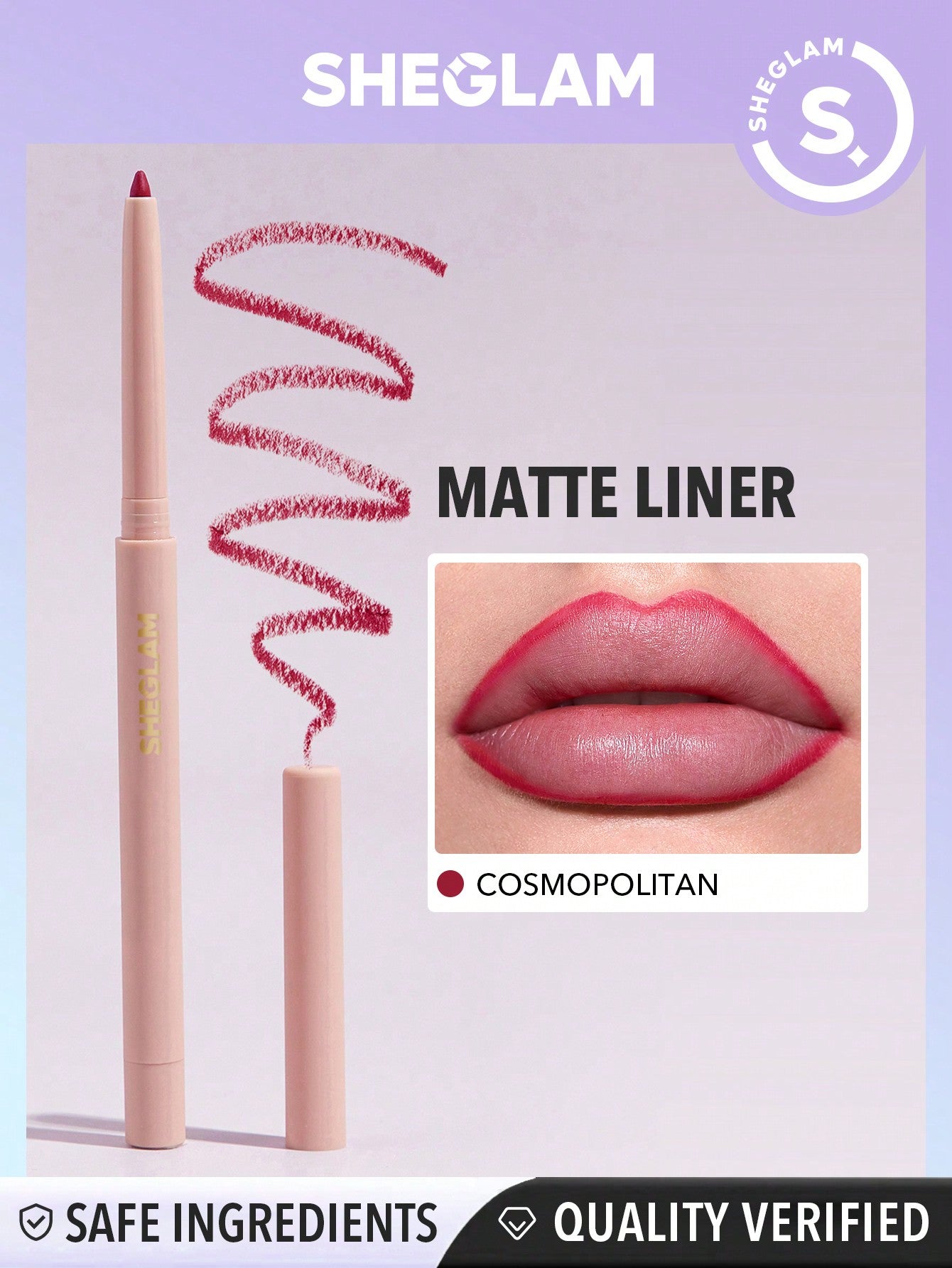 SHEGLAM So Lippy Lip Liner-Concrete Jungle Creamy Matte Lip Liner Pencil High Pigment Not Easy to Fade Silky Smooth Matte Contour Tint Lip Makeup