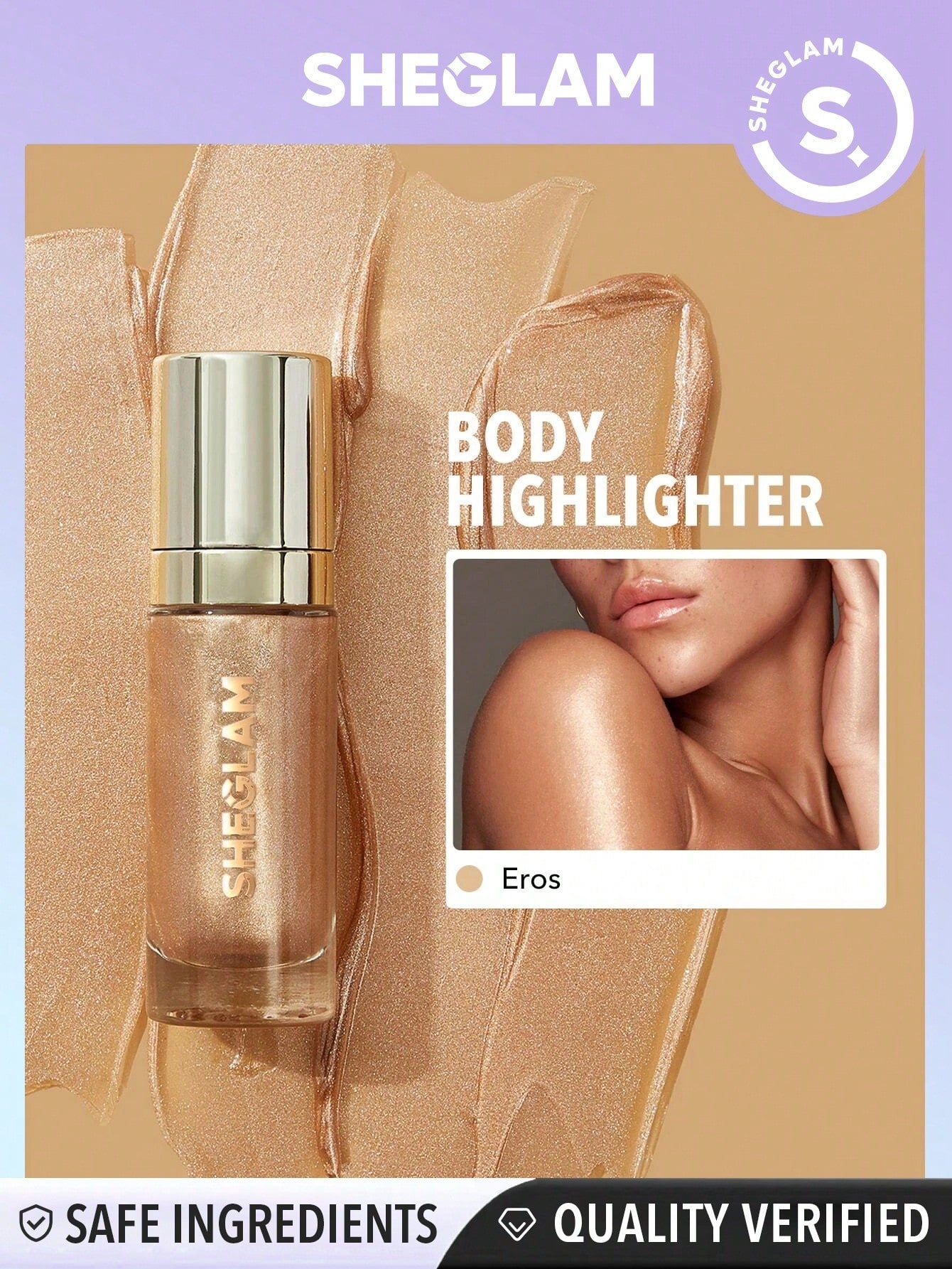 SHEGLAM Sunkissed Body Highlighter - Athena Liquid Highlighter Liquid Shimmer Long Wear Brightening Glow Body Highlighter