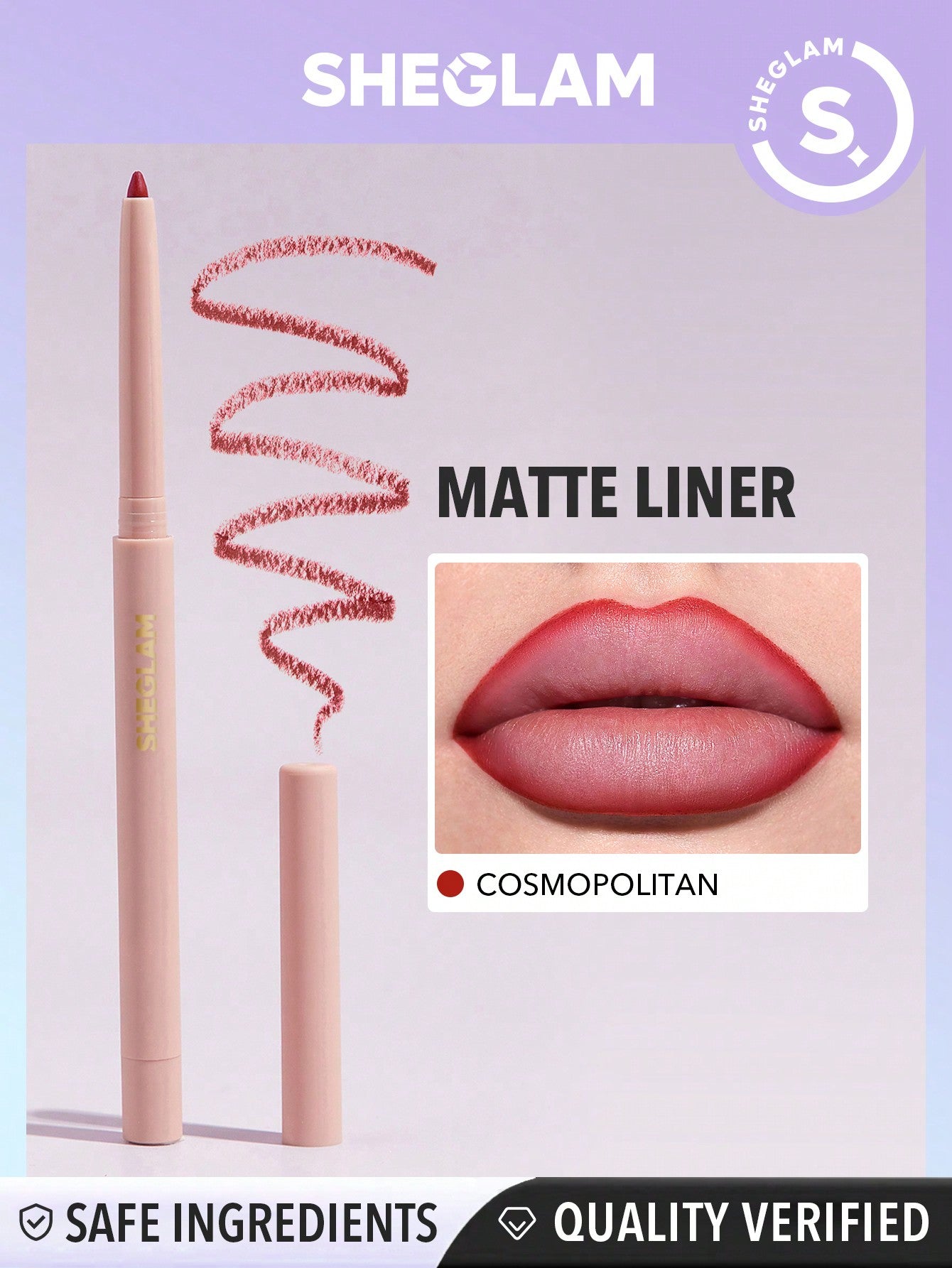 SHEGLAM So Lippy Lip Liner-Concrete Jungle Creamy Matte Lip Liner Pencil High Pigment Not Easy to Fade Silky Smooth Matte Contour Tint Lip Makeup