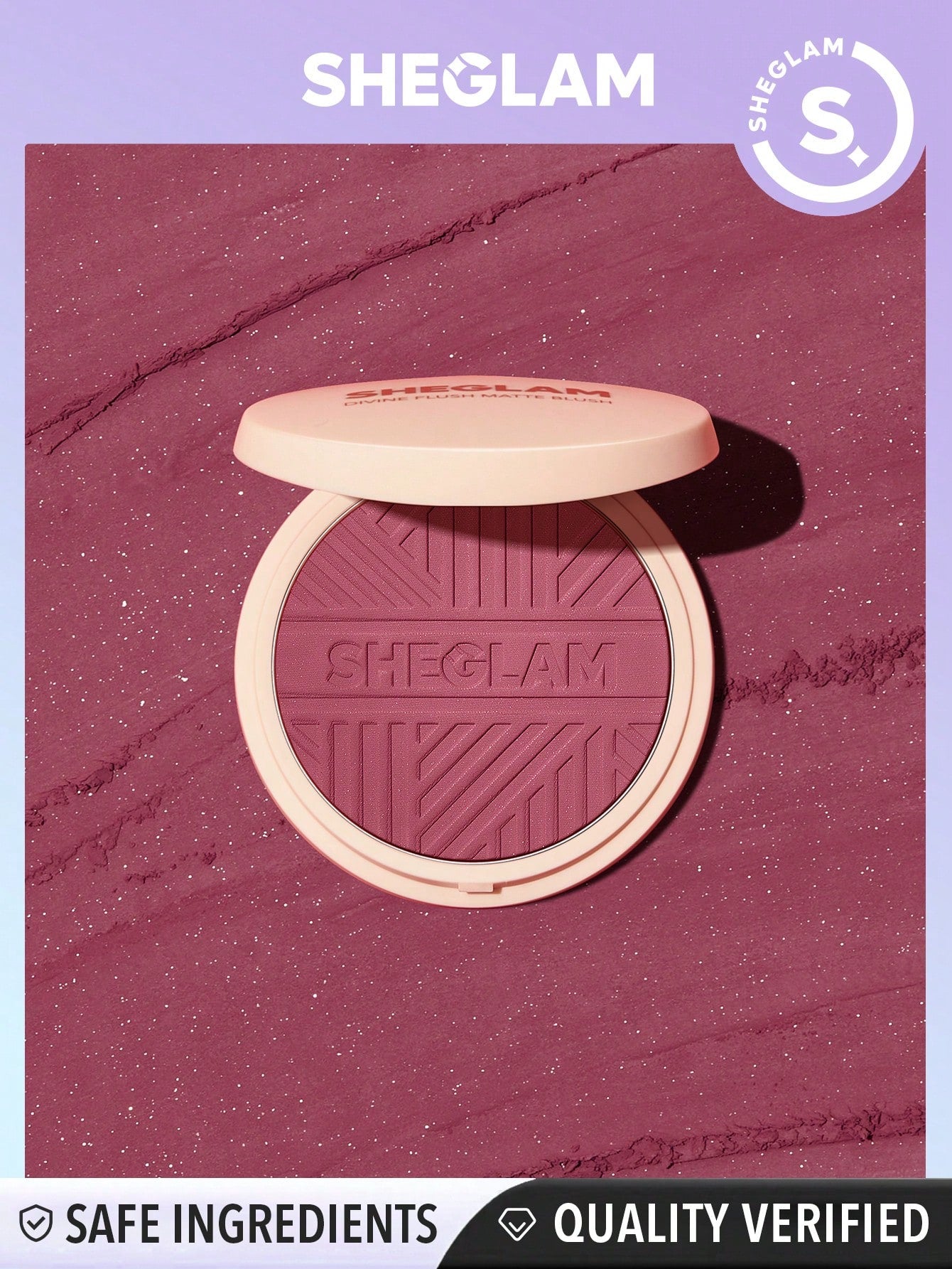 SHEGLAM Divine Flush Matte Blush-Insta Flame Blush Powder Highly Pigmented Non-Fading Long Lasting Glowing Lightweight Natural Blush Face Makeup