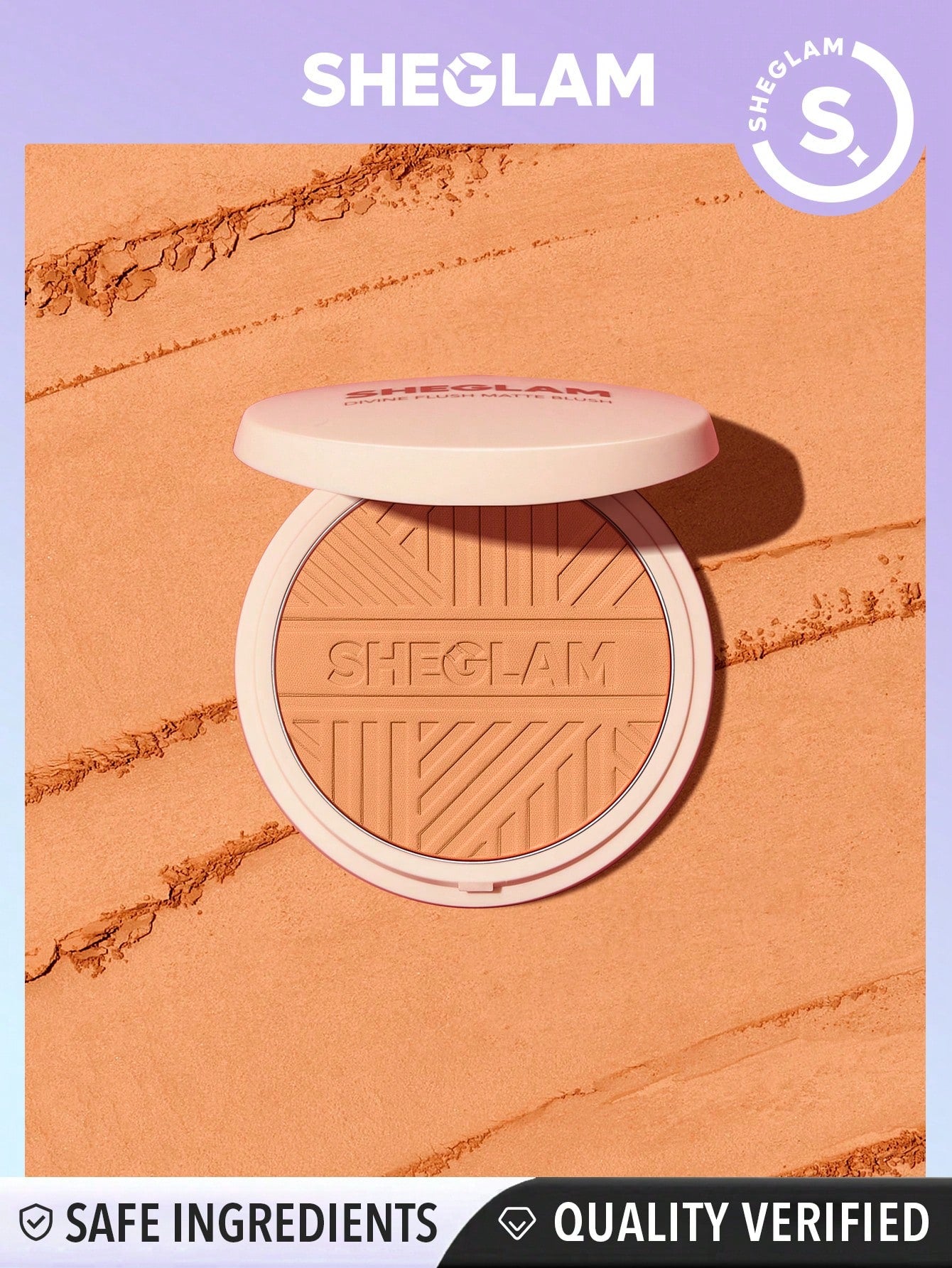 SHEGLAM Divine Flush Matte Blush-Insta Flame Blush Powder Highly Pigmented Non-Fading Long Lasting Glowing Lightweight Natural Blush Face Makeup