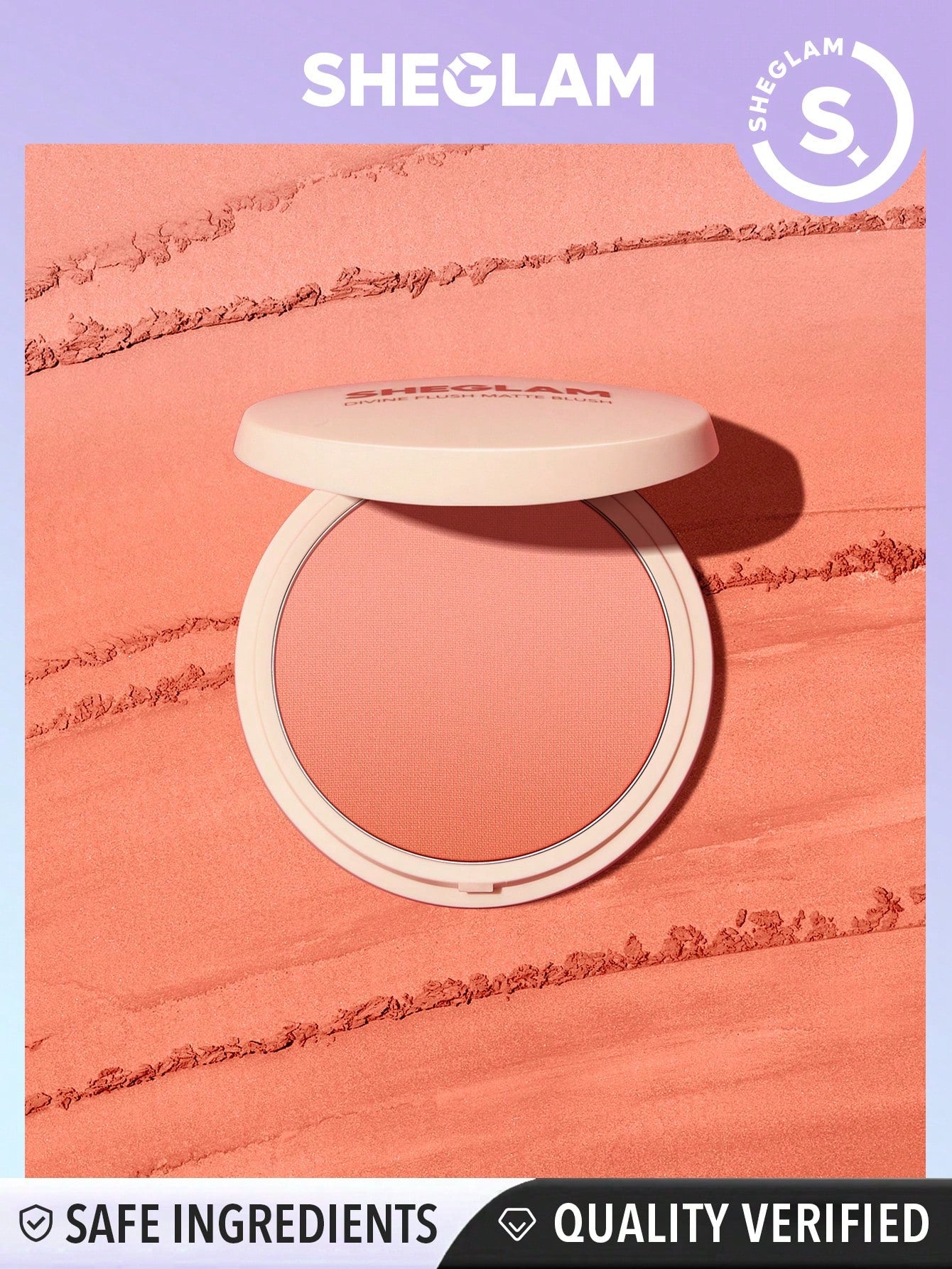 SHEGLAM Divine Flush Matte Blush-Insta Flame Blush Powder Highly Pigmented Non-Fading Long Lasting Glowing Lightweight Natural Blush Face Makeup