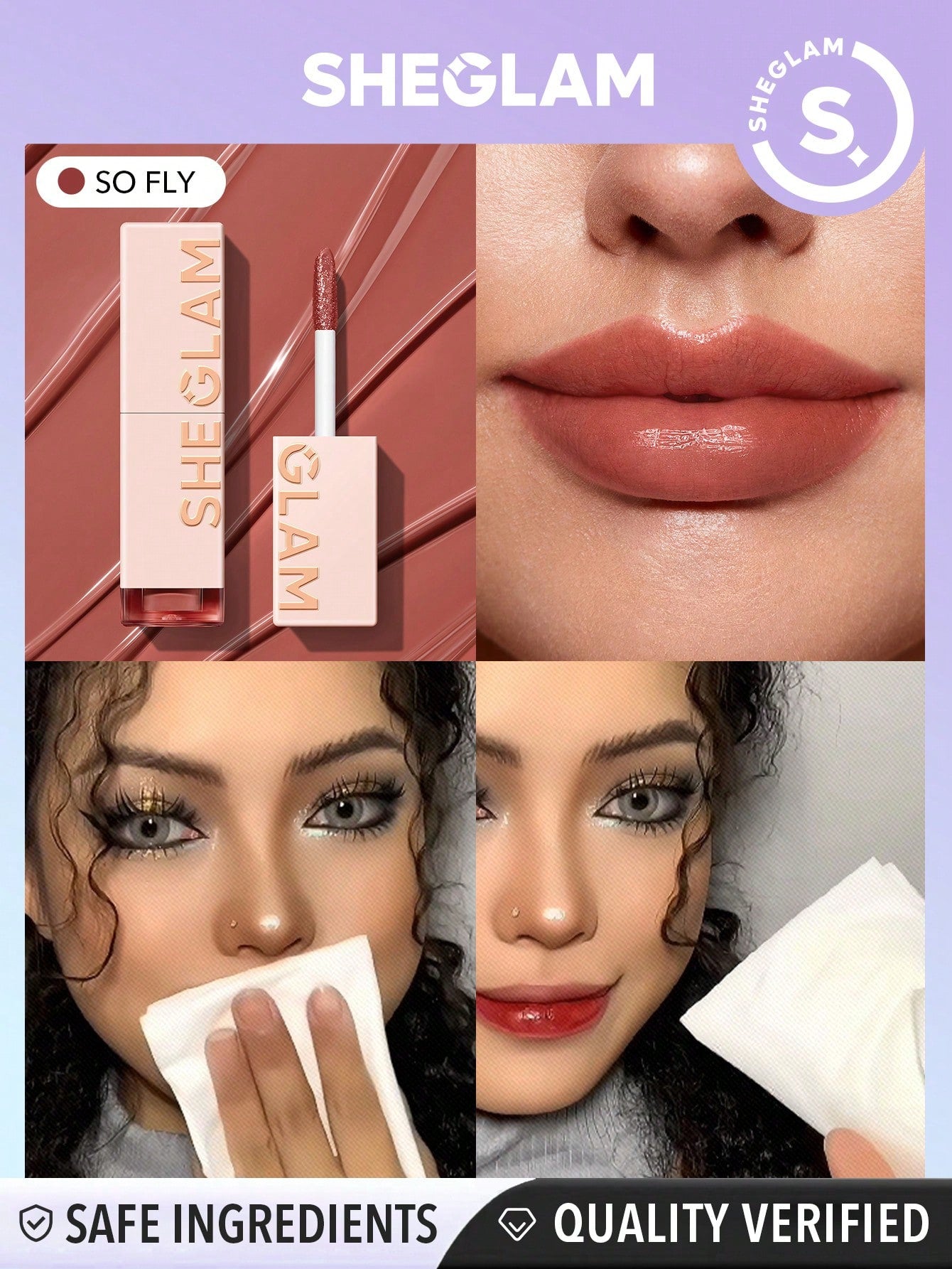 SHEGLAM Take A Hint Lip Tint-Love On Tap Color Changing Long Lasting Lip Gloss High Gloss Finish All Day Non-Sticky Moisturizing Lip Stain For Dry Lips