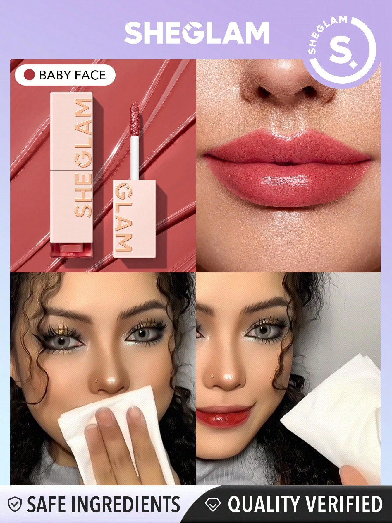 SHEGLAM Take A Hint Lip Tint-Love On Tap Color Changing Long Lasting Lip Gloss High Gloss Finish All Day Non-Sticky Moisturizing Lip Stain For Dry Lips