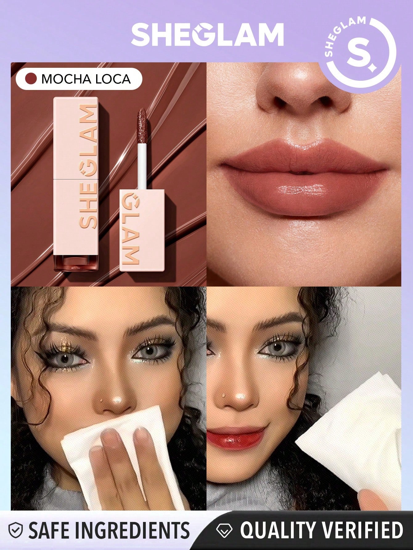 SHEGLAM Take A Hint Lip Tint-Love On Tap Color Changing Long Lasting Lip Gloss High Gloss Finish All Day Non-Sticky Moisturizing Lip Stain For Dry Lips