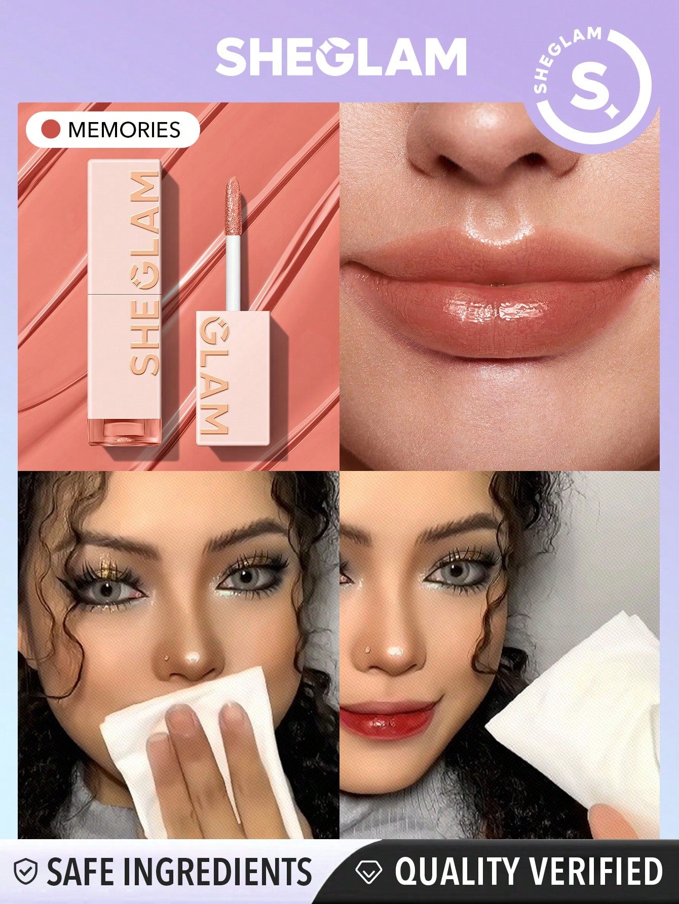 SHEGLAM Take A Hint Lip Tint-Love On Tap Color Changing Long Lasting Lip Gloss High Gloss Finish All Day Non-Sticky Moisturizing Lip Stain For Dry Lips