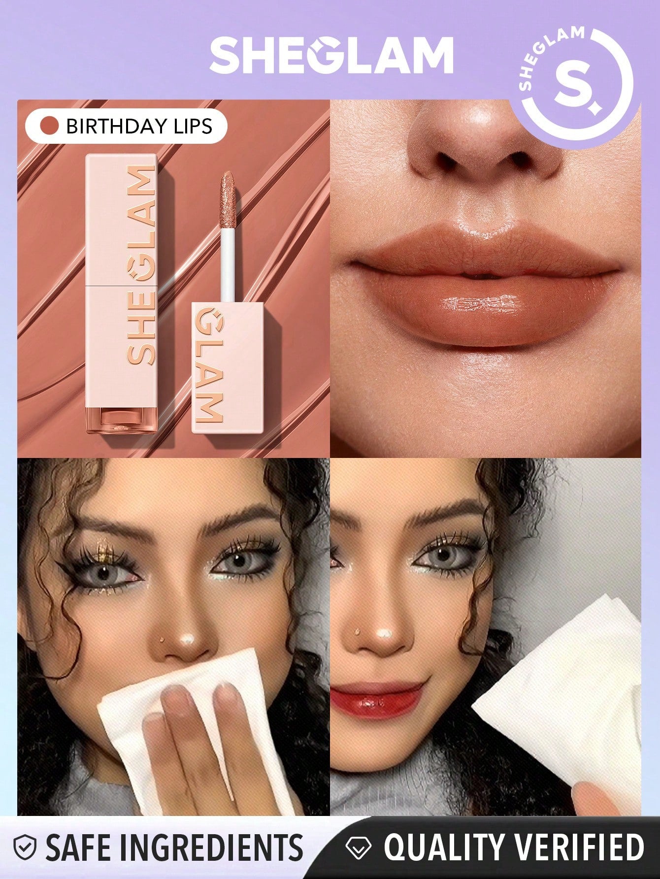 SHEGLAM Take A Hint Lip Tint-Love On Tap Color Changing Long Lasting Lip Gloss High Gloss Finish All Day Non-Sticky Moisturizing Lip Stain For Dry Lips