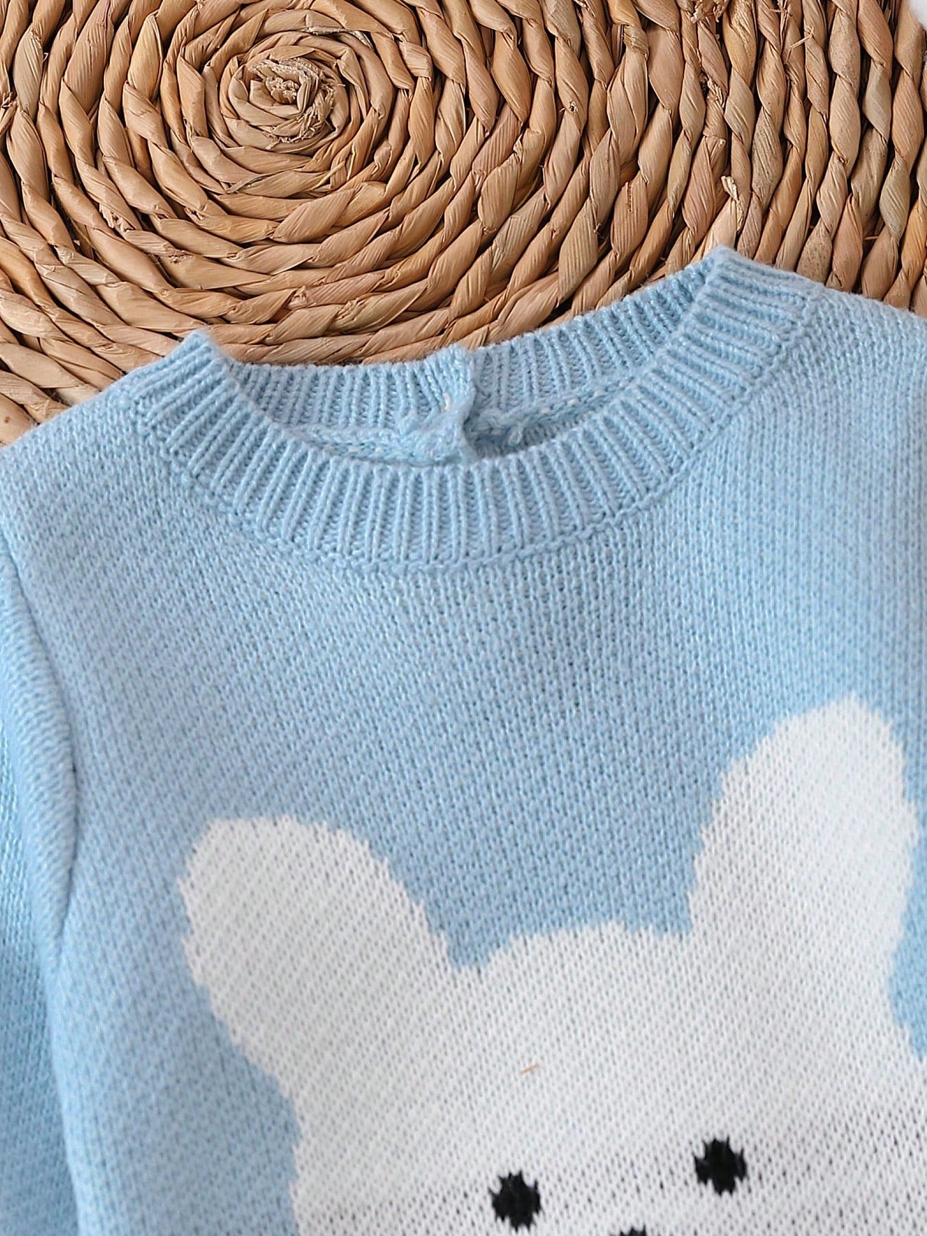 Baby Girl Cartoon Pattern Knit Jumpsuit