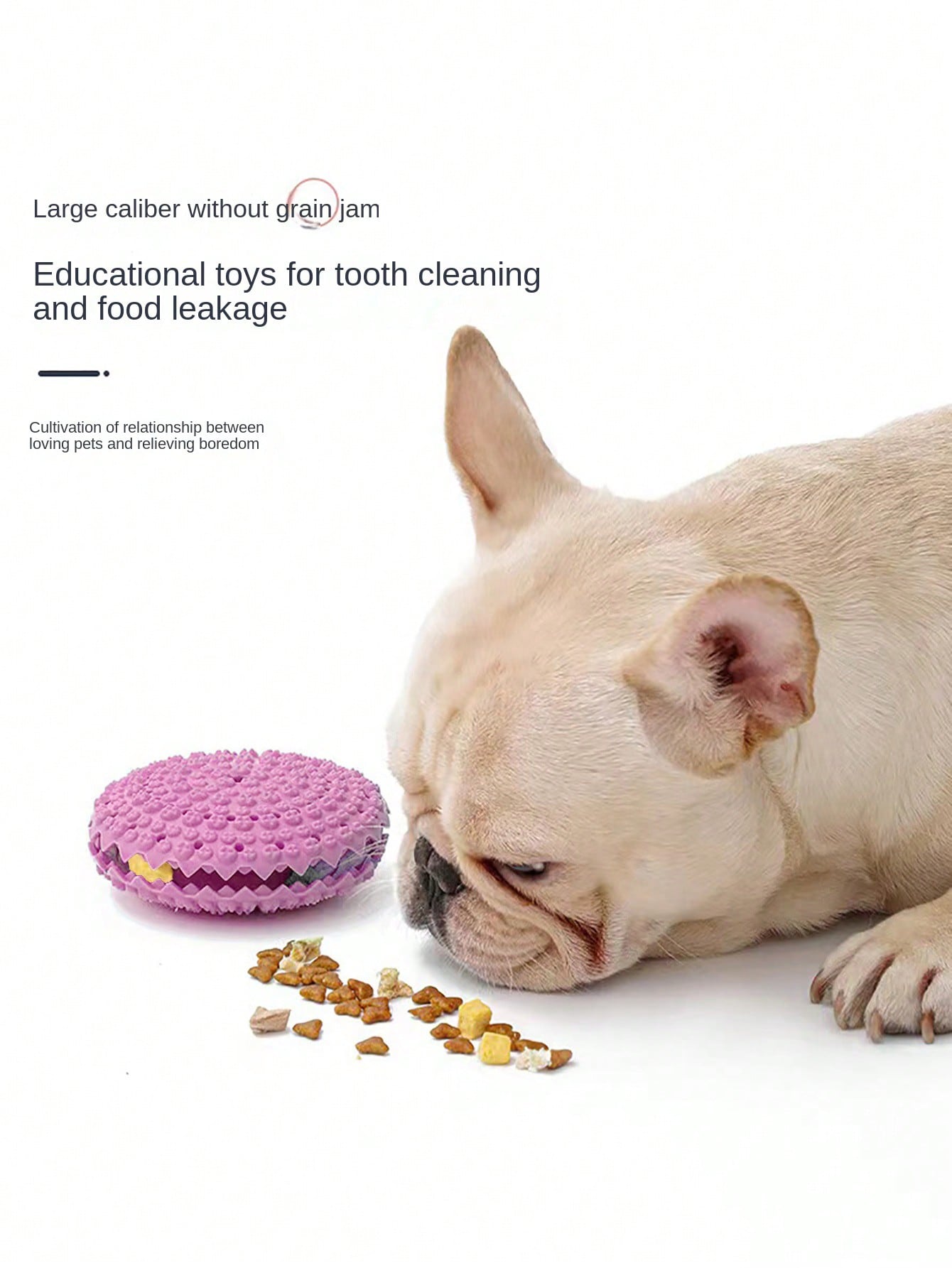 1pc Pet Treat Dispensing Ball Toy, Elastic Rubber, Dog Teeth Cleaning Chew Interactive Toy