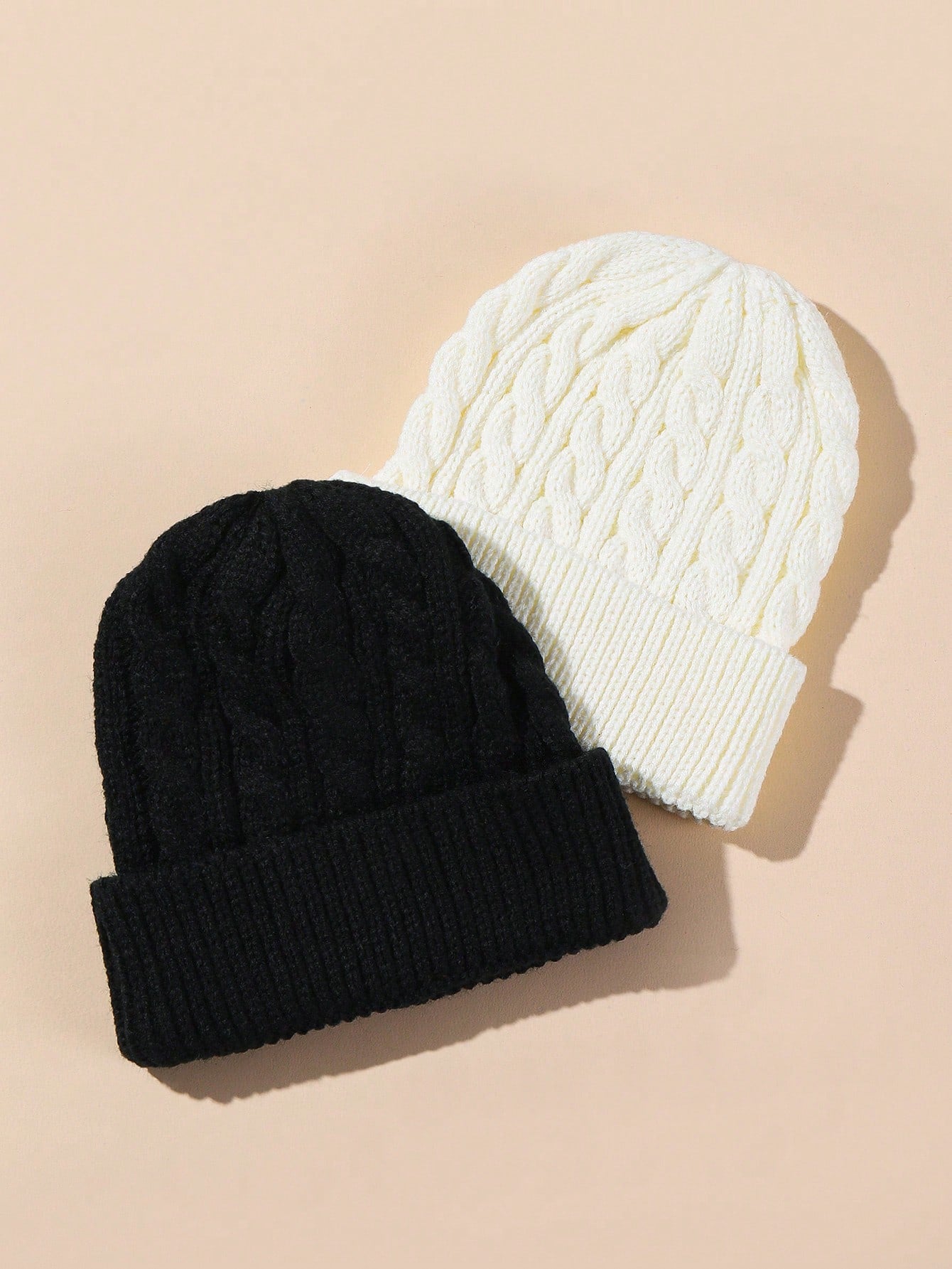 2pcs/set Winter Warm Knit Beanie Hat With Thick Scarf For 1-2 Years Old Baby twins