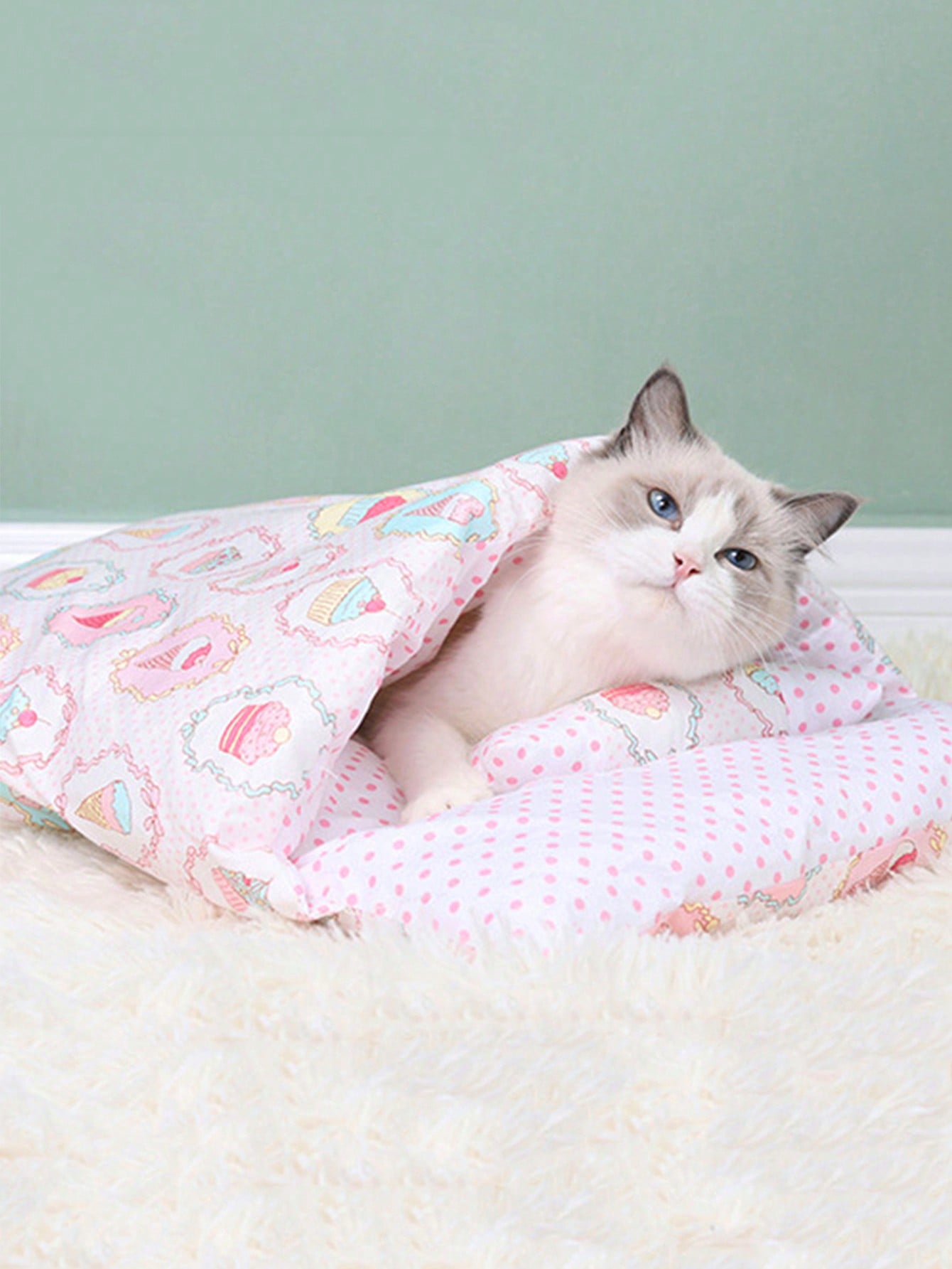 1pc Cat Sleeping Bag Pet House, Half-closed Design, Winter, Suitable For Cats And Dogs Of Various Sizes, Removable And Washable