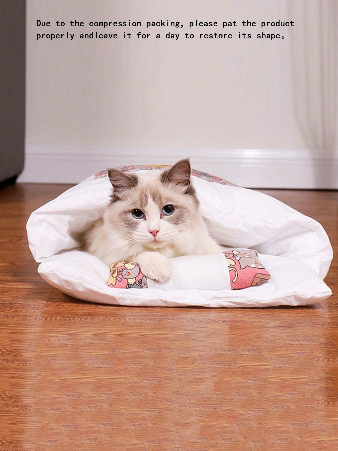 1pc Cat Sleeping Bag Pet House, Half-closed Design, Winter, Suitable For Cats And Dogs Of Various Sizes, Removable And Washable