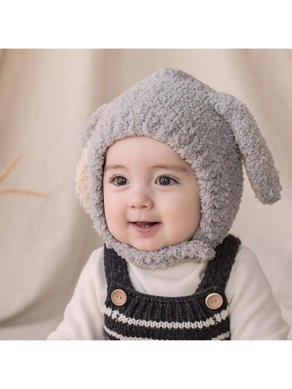 1 Pc Cute Baby Plush Hat Autumn Winter Rabbit Ears infant Beanie Cap Cartoon Bunny Kids Boy Girl Warm Ear flap Hat