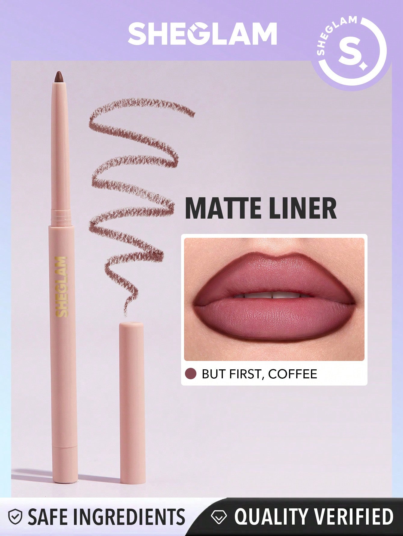 SHEGLAM So Lippy Lip Liner-Concrete Jungle Creamy Matte Lip Liner Pencil High Pigment Not Easy to Fade Silky Smooth Matte Contour Tint Lip Makeup