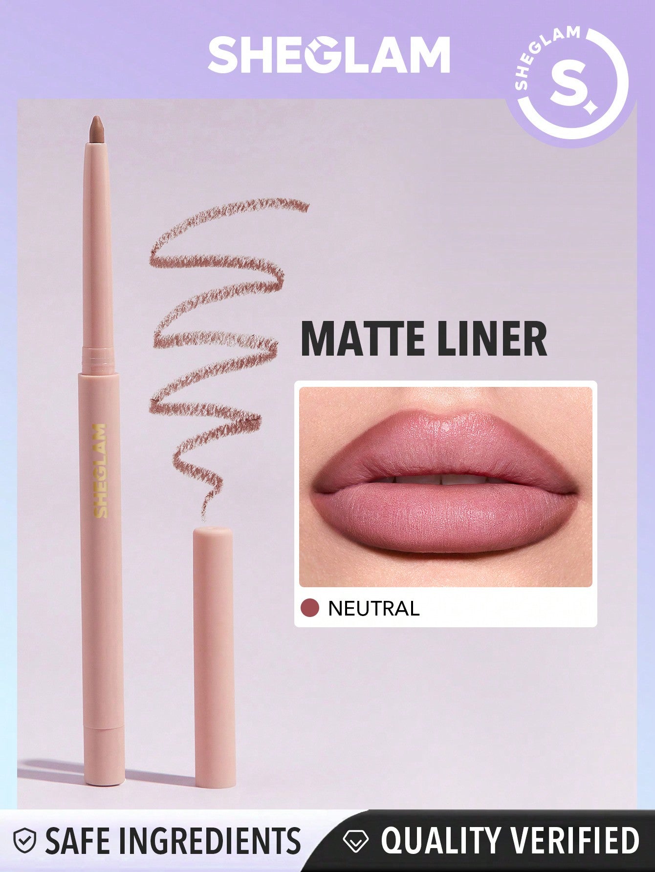 SHEGLAM So Lippy Lip Liner-Concrete Jungle Creamy Matte Lip Liner Pencil High Pigment Not Easy to Fade Silky Smooth Matte Contour Tint Lip Makeup