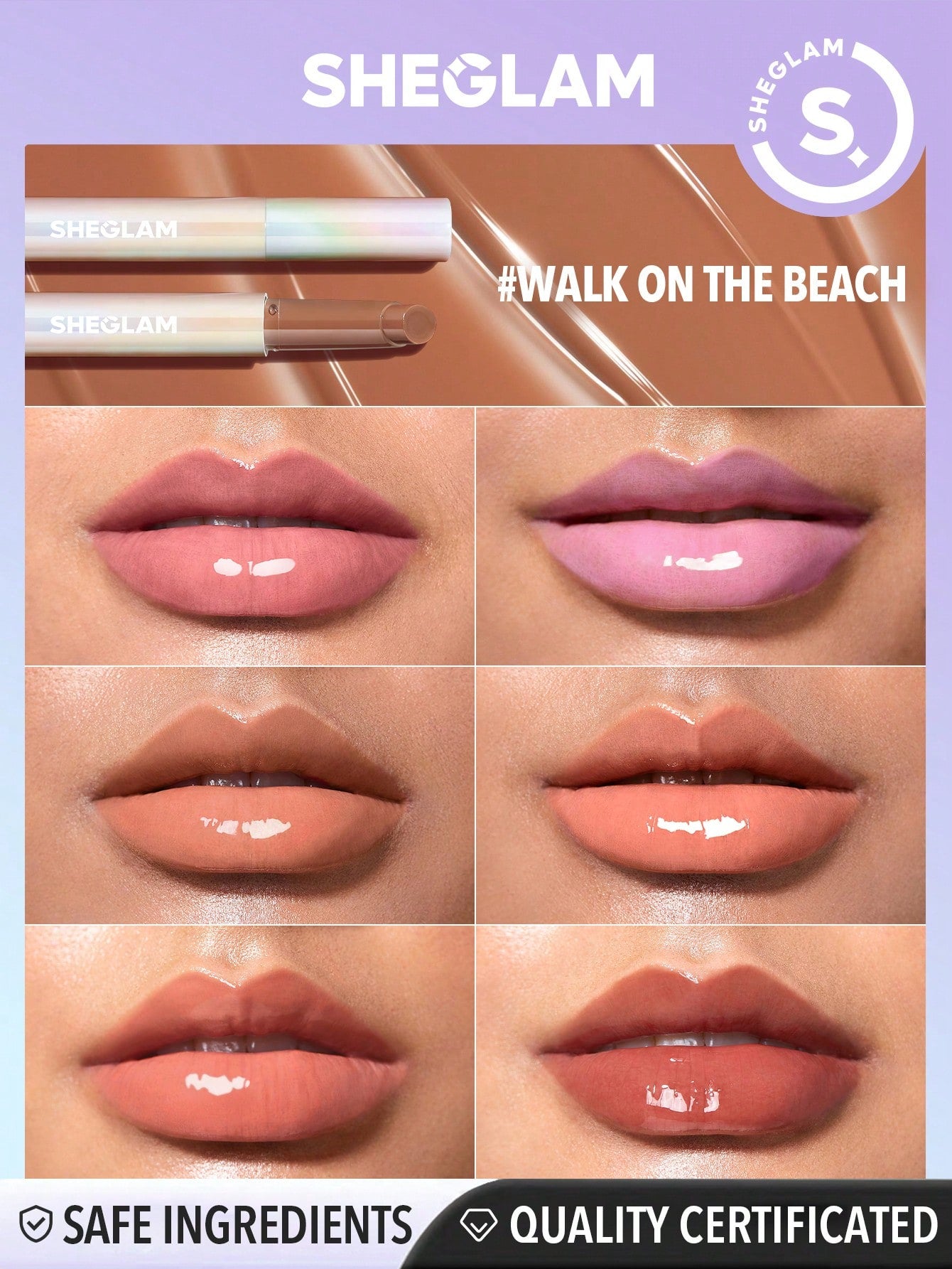 SHEGLAM Pout-Perfect Shine Lip Plumper-Sepia Kiss Moisturizing Plumping Solid Lip Gloss Non-Stick Nourishing Lip Plumping Serum Coconut Oil Lipstick Lip Cosmetics