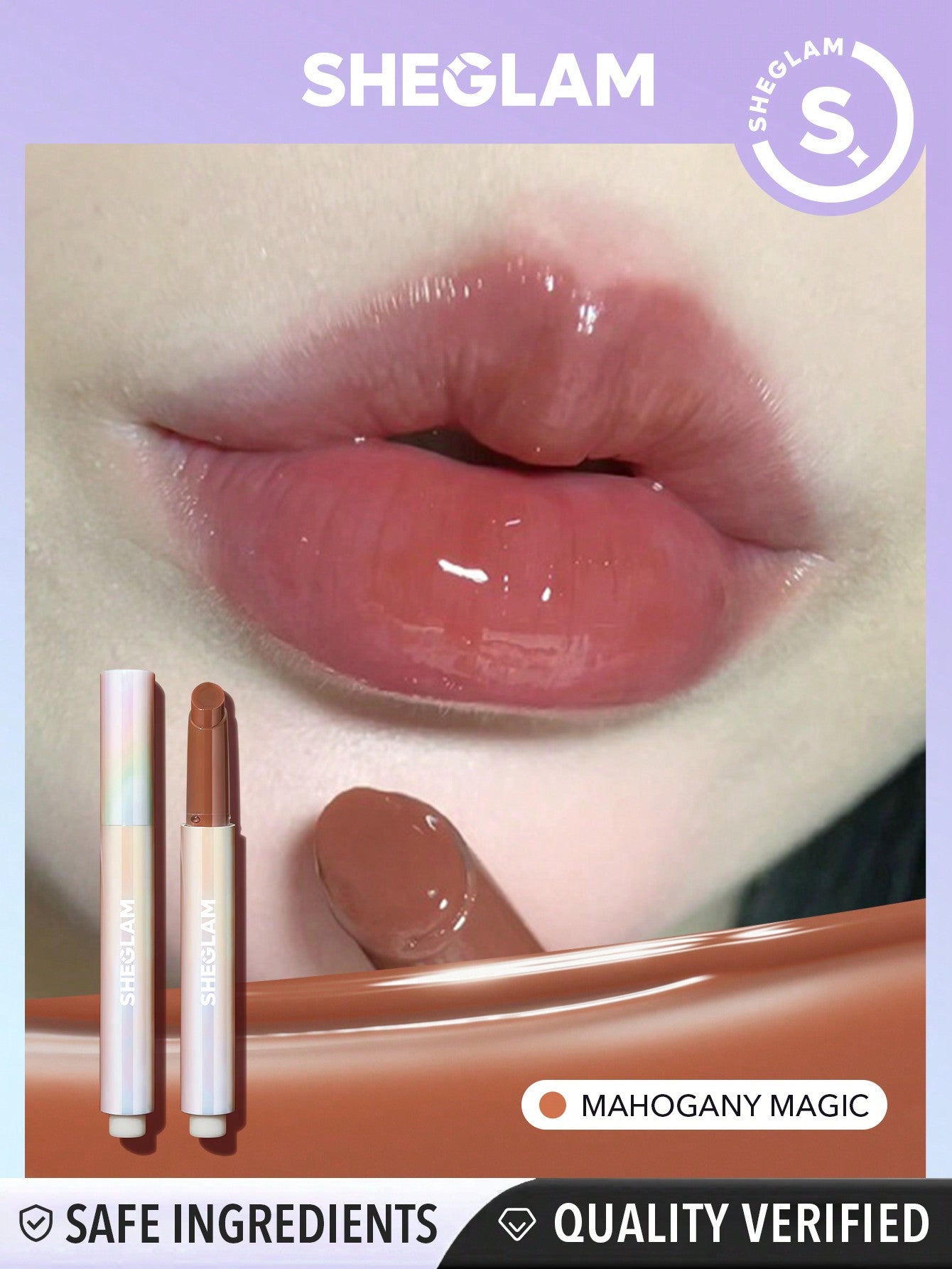 SHEGLAM Pout-Perfect Shine Lip Plumper-Sepia Kiss Moisturizing Plumping Solid Lip Gloss Non-Stick Nourishing Lip Plumping Serum Coconut Oil Lipstick Lip Cosmetics
