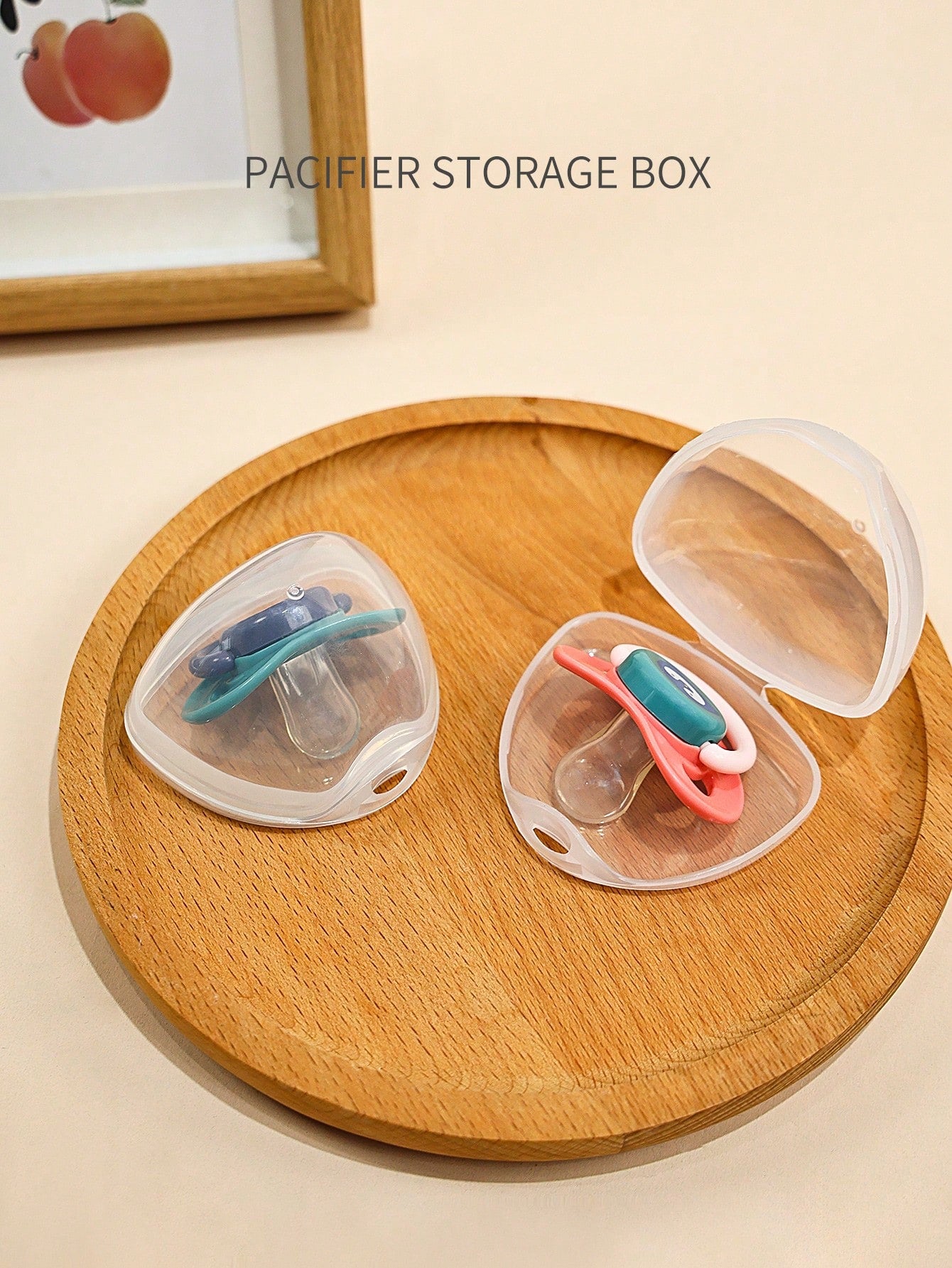2pcs Clear Pacifier Storage Case, Portable & Dustproof