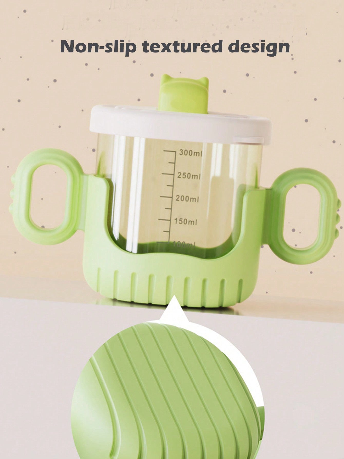 1pc Yellow Crocodile Design Baby Sippy Cup With Rounded Handle, Clear Scale And Silicone Straw