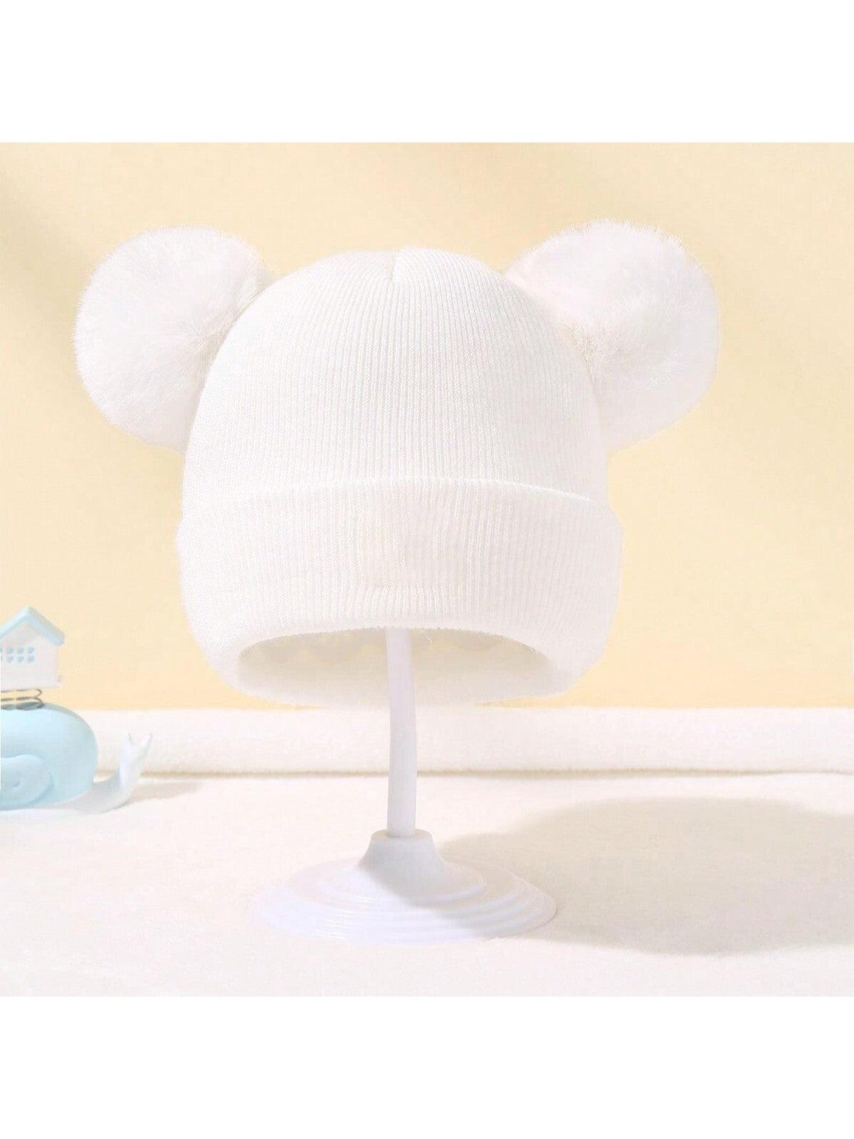 2-pack children's hats for autumn and winter plus velvet and warm woolen hats, cute and super cute baby children's knitted hats - suitable for boys and girls to keep warm in autumn and winter twins