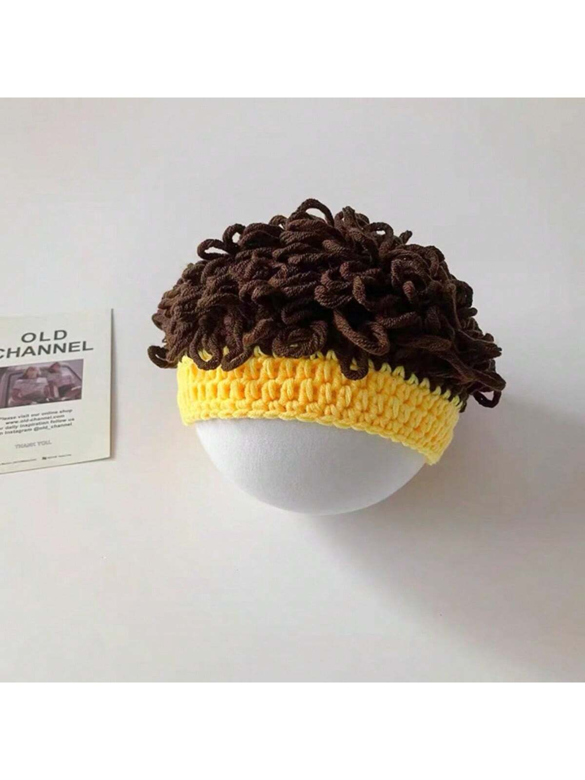 Baby Wig Knitted Headband Hat, Cool And Fashionable Cap With Headband, Soft And Stretchy Wig Hat, Suitable For Infants, Newborns, Kids. twins