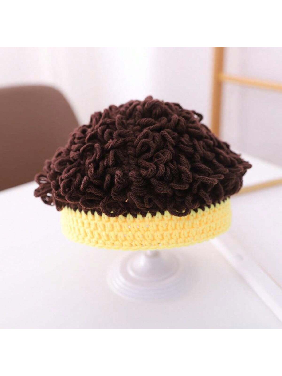 Baby Wig Knitted Headband Hat, Cool And Fashionable Cap With Headband, Soft And Stretchy Wig Hat, Suitable For Infants, Newborns, Kids. twins
