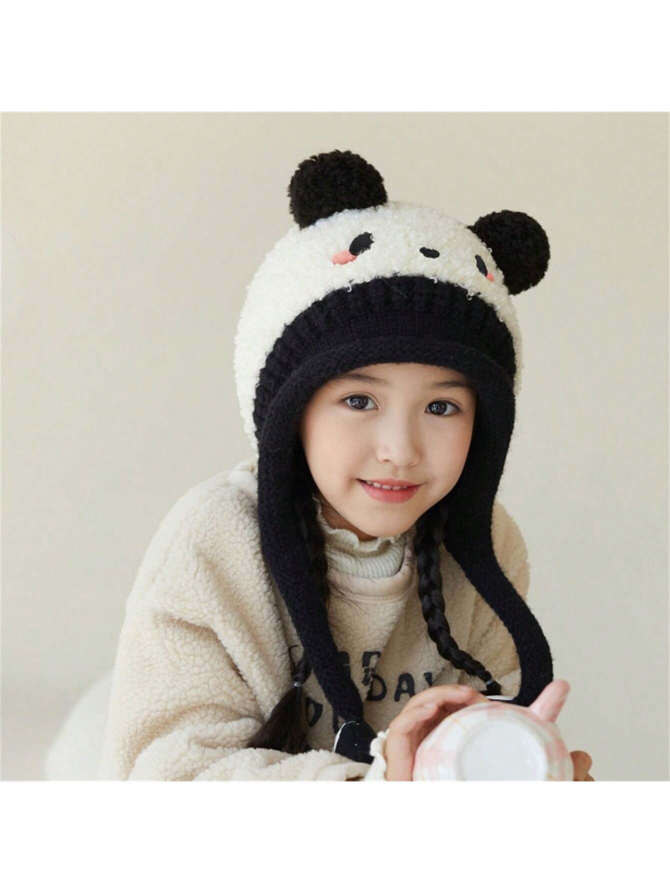 Baby Hat Scarf Set Winter Thickened Warm Ear Protection Cap For Boys & Girls, Cute Infant Toddler Beanie With Scarf Attached twins