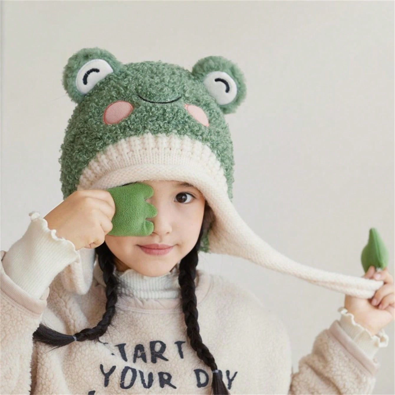Baby Hat Scarf Set Winter Thickened Warm Ear Protection Cap For Boys & Girls, Cute Infant Toddler Beanie With Scarf Attached twins