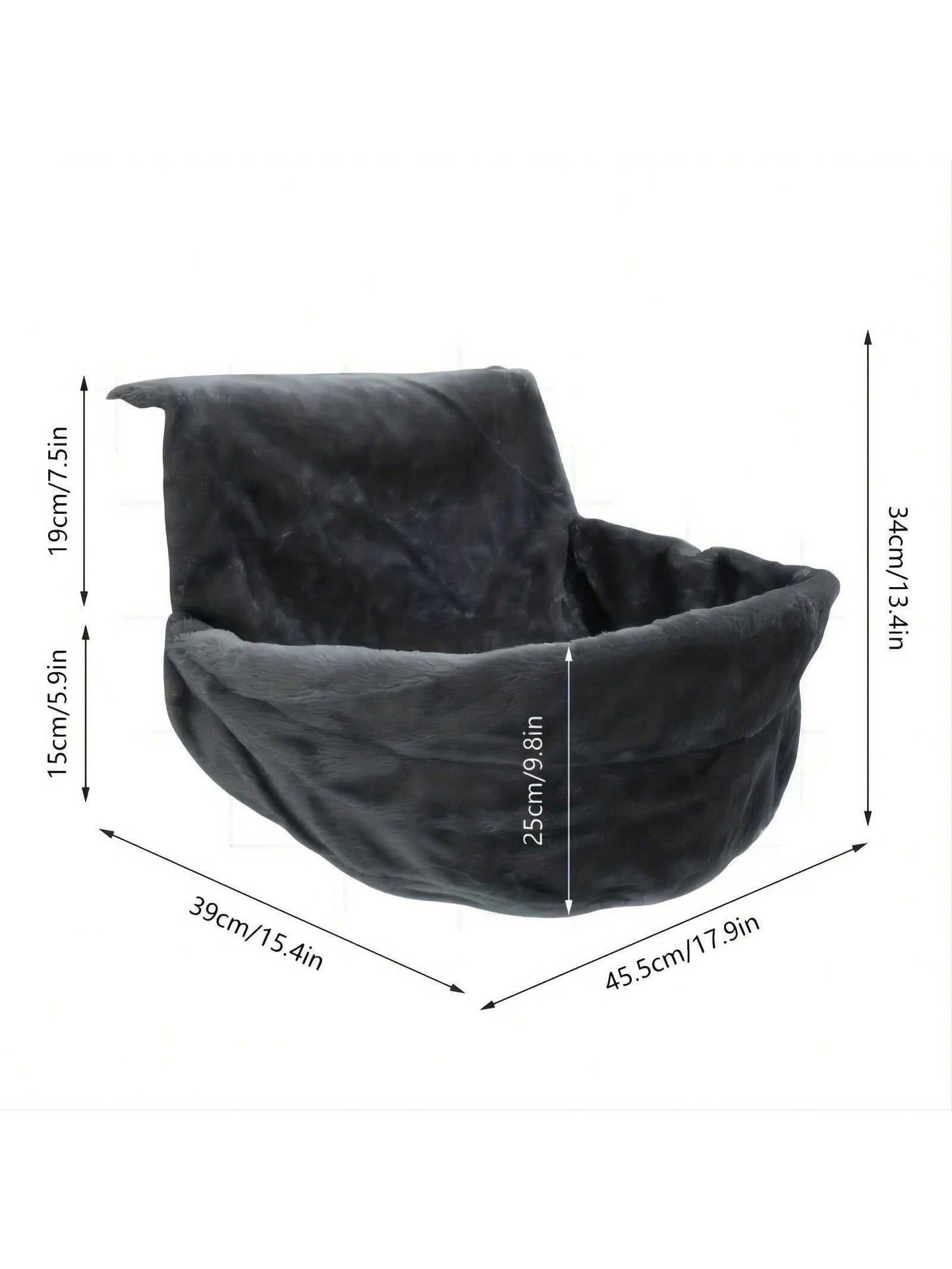 1pc Deep Grey Detachable & Washable Radiator D-shaped Pet Bed For Small And Medium-sized Pets Weighing Within 15kg