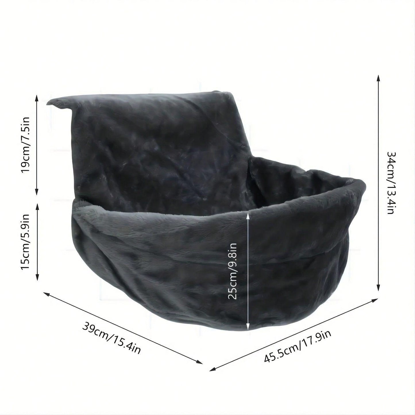 1pc Deep Grey Detachable & Washable Radiator D-shaped Pet Bed For Small And Medium-sized Pets Weighing Within 15kg