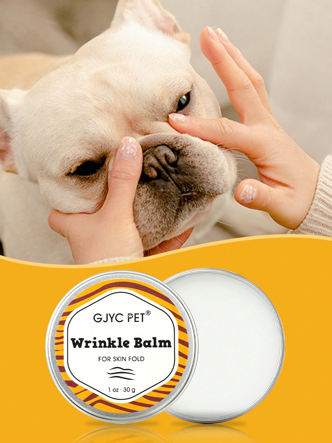 Premium Wrinkle Balm for Bulldogs, French Bulldogs, Pugs, and English Bulldogs - 1 Oz - Cleans Wrinkles, Removes Tear Stains, Addresses Tail Pockets, and Nourishes Paws