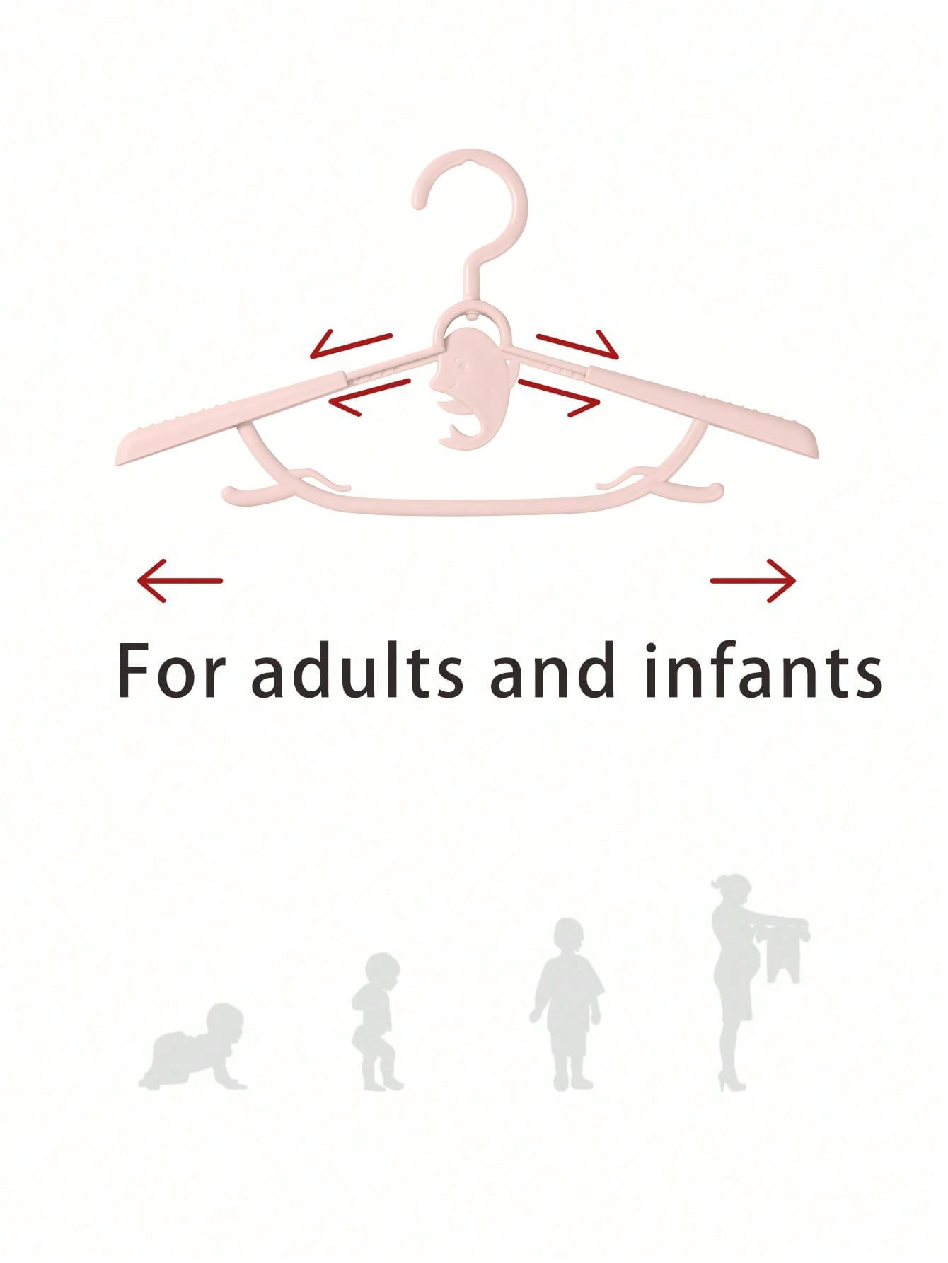 5pcs Pink Baby Clothes Hangers Home Plastic Drying Rack Thick Extendable Multifunctional Rotatable Windproof Child Kids Garment Hanger
