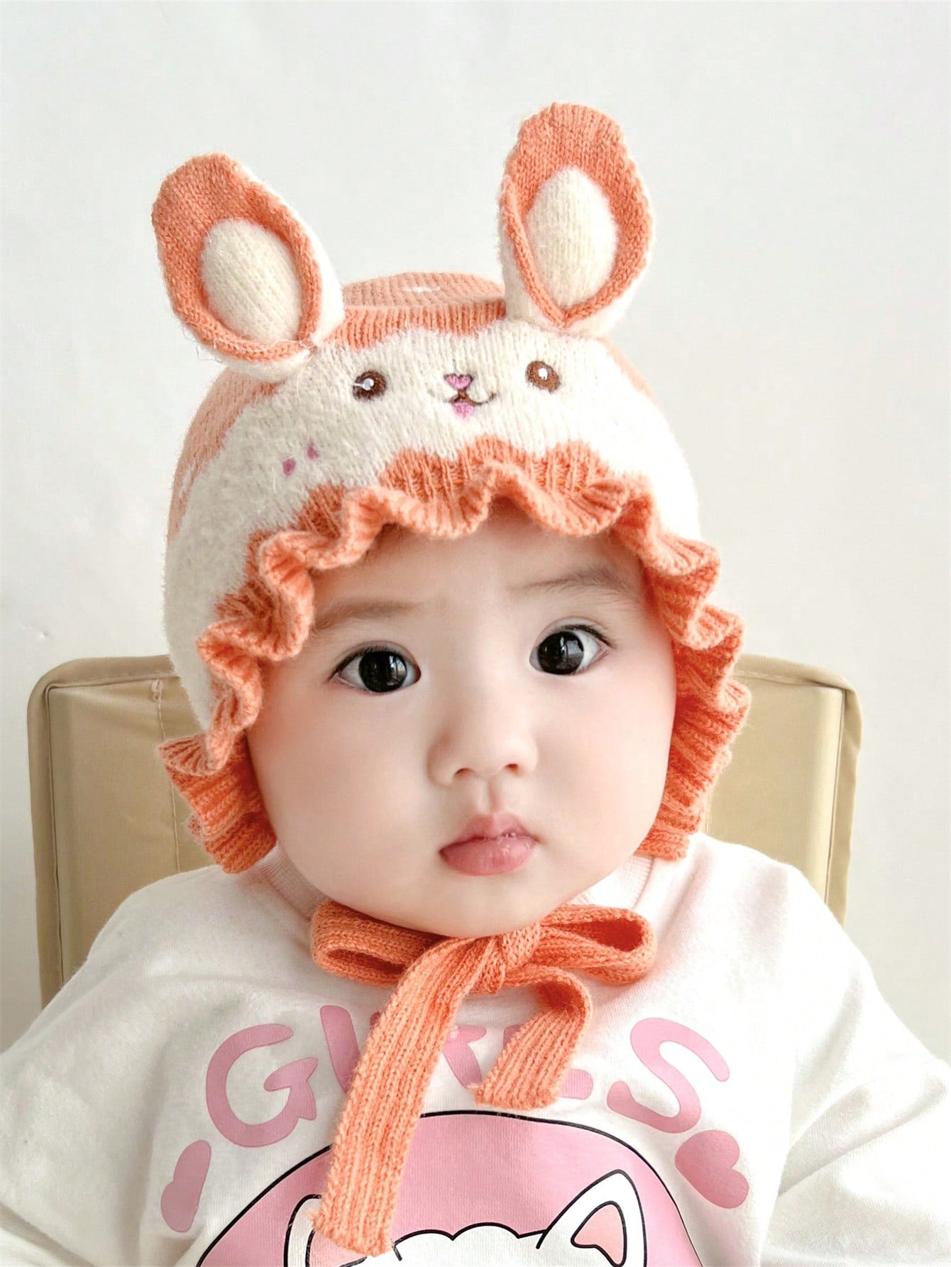 Baby Princess Knitted Hat, Cute Ear Protection Cap For Infant Toddler Girls, Autumn & Winter, 5-24 Months, 40-48cm