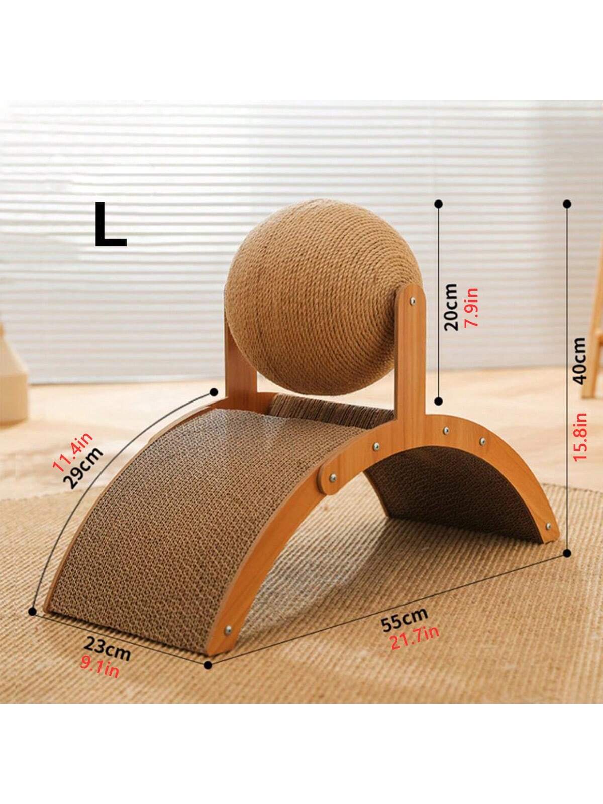 1pc Arch-shaped Cat Scratching Post With Sisal Ball And Sword-shaped Toy, Durable And Easy To Assemble, Comes With Installation Tool
