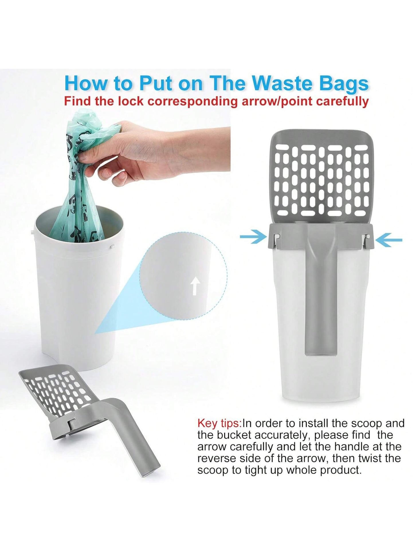 1pc Removable Cat Litter Scoop, Removable Large-capacity Pet Toilet, 1pc Free Garbage Bag