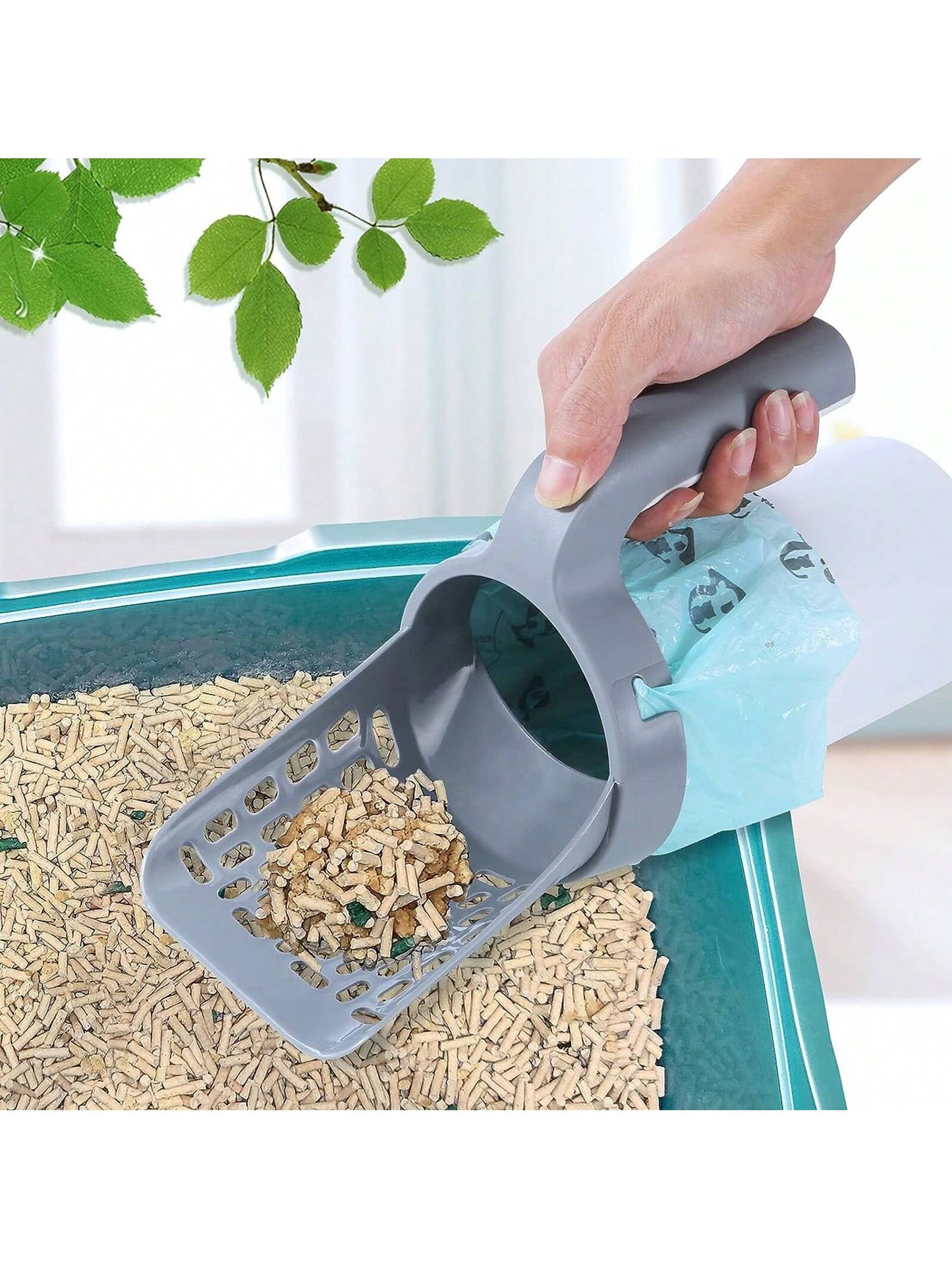 1pc Removable Cat Litter Scoop, Removable Large-capacity Pet Toilet, 1pc Free Garbage Bag