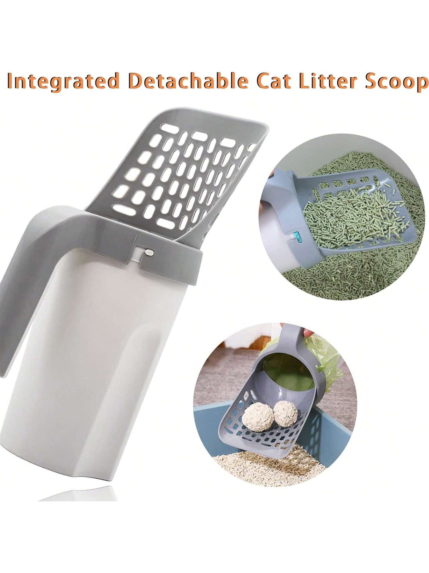 1pc Removable Cat Litter Scoop, Removable Large-capacity Pet Toilet, 1pc Free Garbage Bag