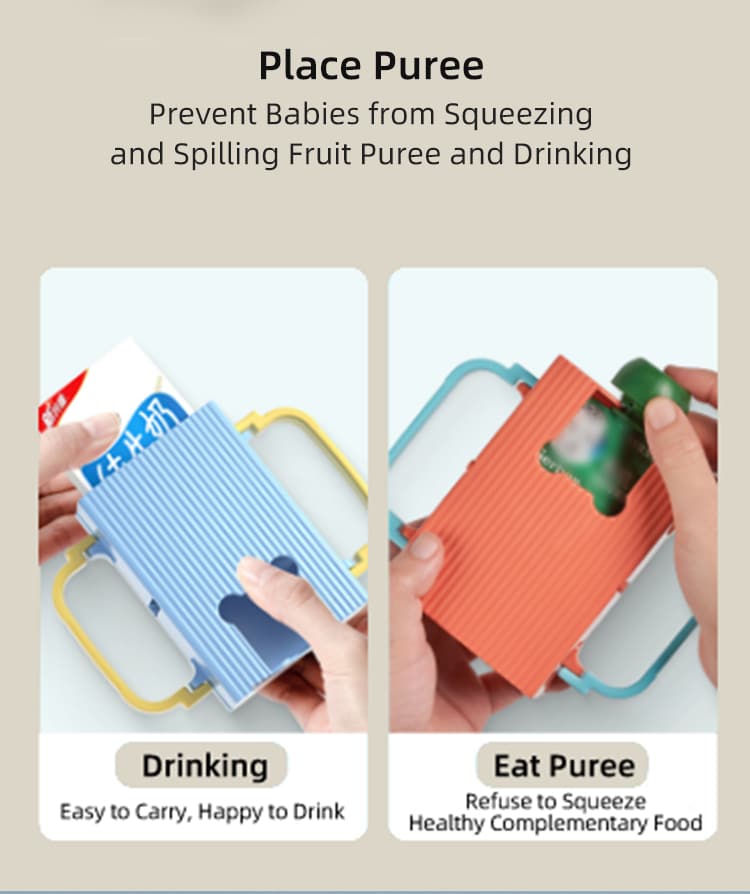 1pc Children's Anti-Squeeze Drink Box/Feeding Tool/Baby Milk And Juice Drinking Anti-Squeeze And Anti-Spray Cup Holder-Adjustable And Retractable For Four Seasons Use