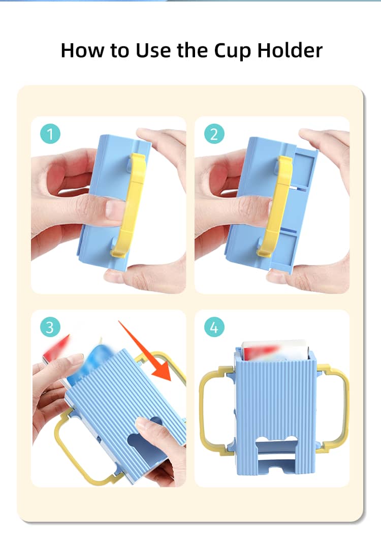 1pc Children's Anti-Squeeze Drink Box/Feeding Tool/Baby Milk And Juice Drinking Anti-Squeeze And Anti-Spray Cup Holder-Adjustable And Retractable For Four Seasons Use