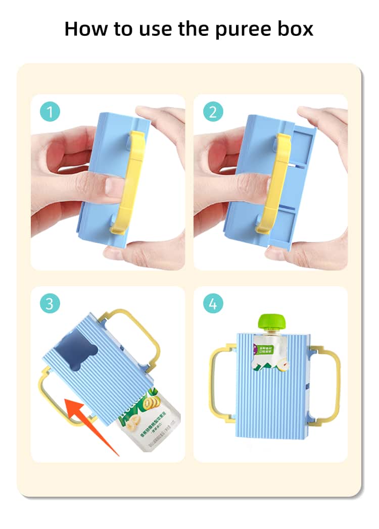 1pc Children's Anti-Squeeze Drink Box/Feeding Tool/Baby Milk And Juice Drinking Anti-Squeeze And Anti-Spray Cup Holder-Adjustable And Retractable For Four Seasons Use