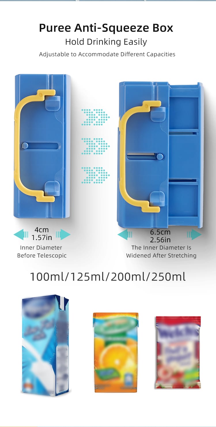 1pc Children's Anti-Squeeze Drink Box/Feeding Tool/Baby Milk And Juice Drinking Anti-Squeeze And Anti-Spray Cup Holder-Adjustable And Retractable For Four Seasons Use