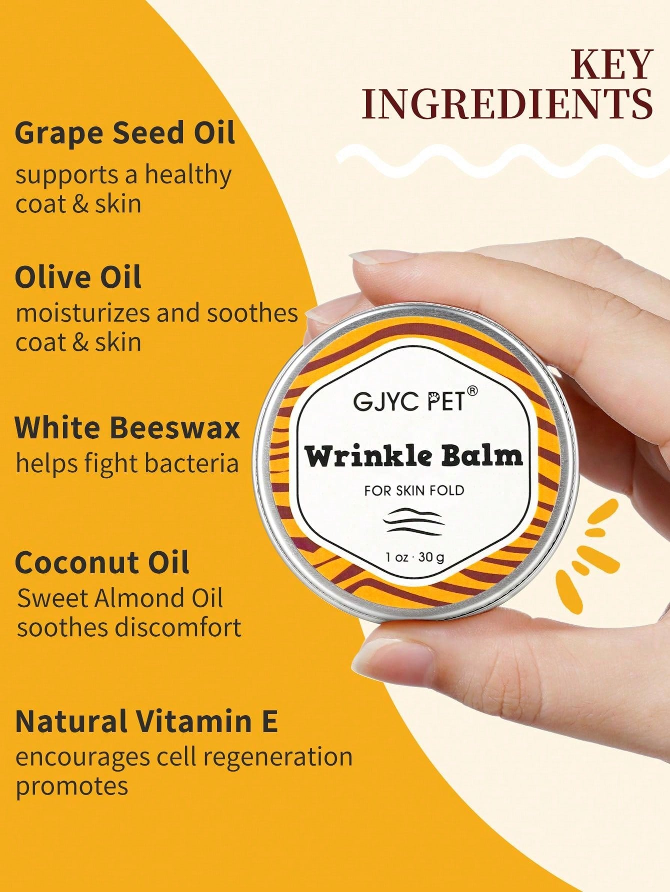 Premium Wrinkle Balm for Bulldogs, French Bulldogs, Pugs, and English Bulldogs - 1 Oz - Cleans Wrinkles, Removes Tear Stains, Addresses Tail Pockets, and Nourishes Paws